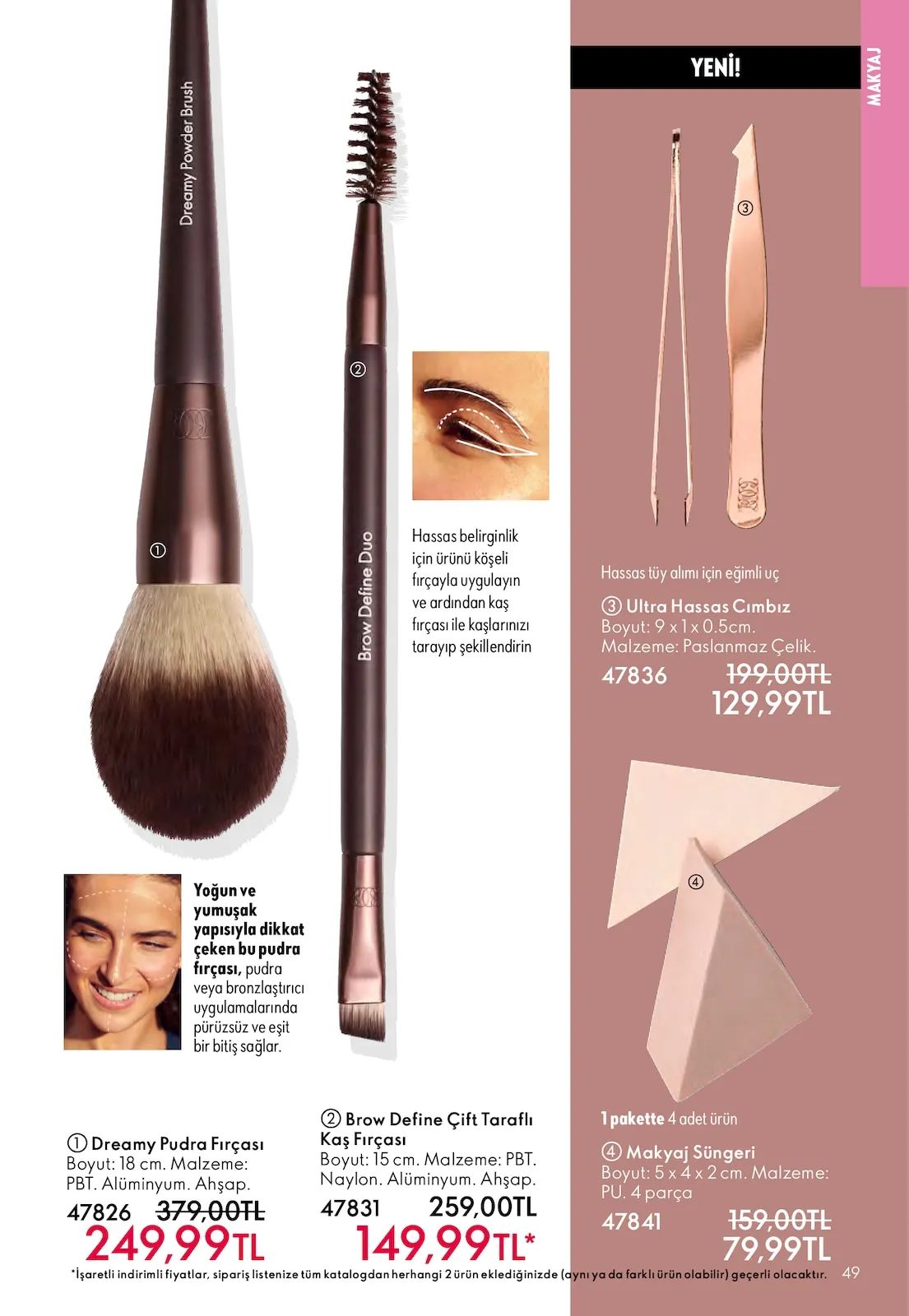 Oriflame Oriflame 1 Şubat 2026 Aktüel Kataloğu sayfa 49: Ultra Hassas Cımbız, Makyaj Süngeri 4 Adet