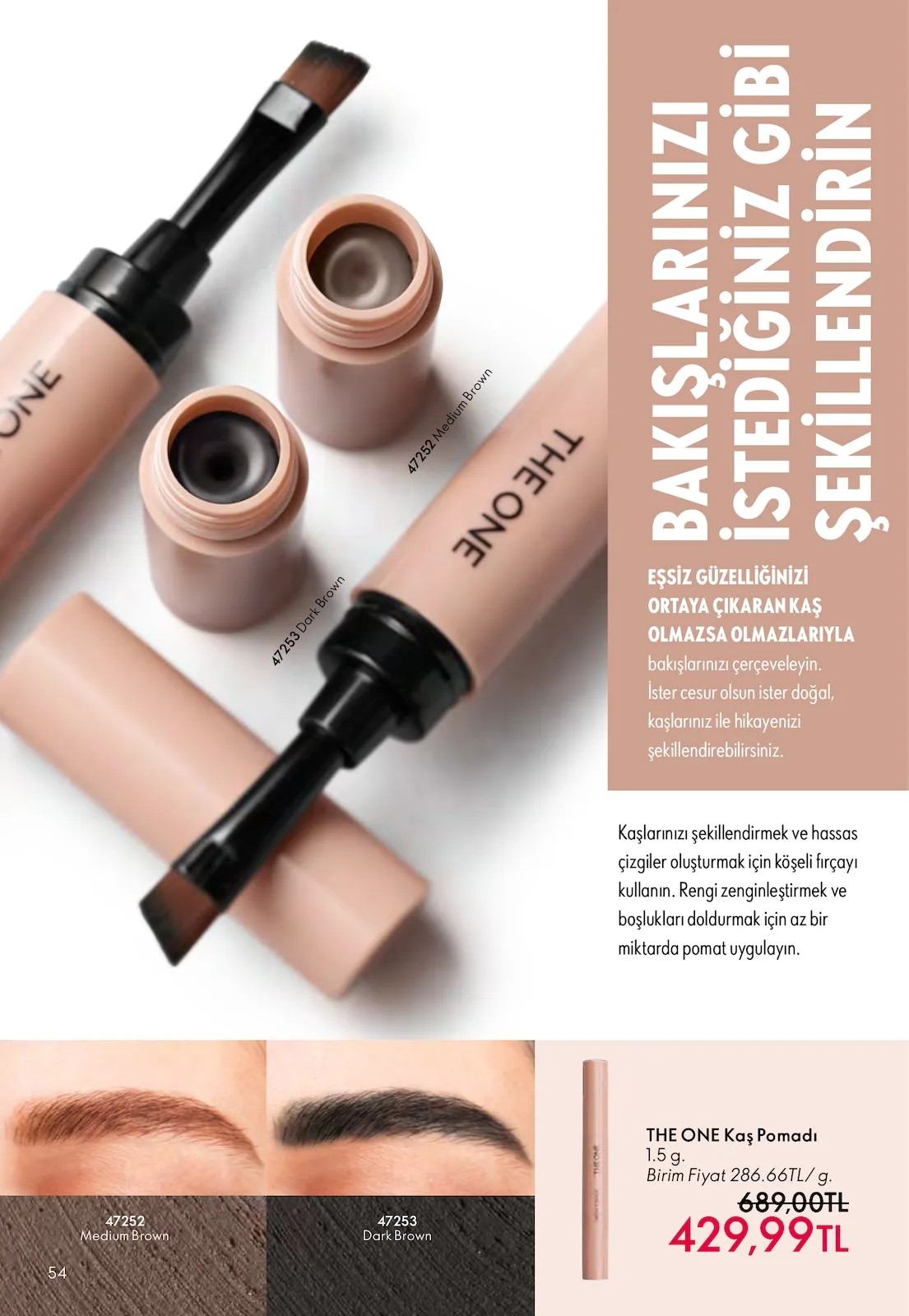 Oriflame Oriflame 1 Şubat 2026 Aktüel Kataloğu sayfa 54: The One Kaş Pomadı 1.5 G