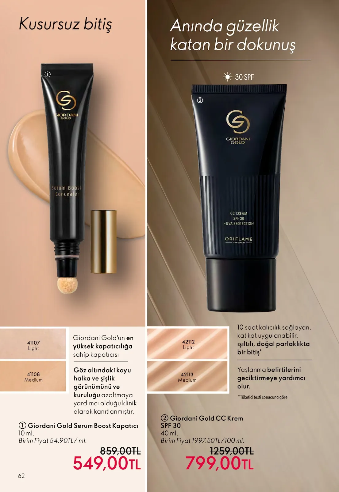 Oriflame Oriflame 1 Şubat 2026 Aktüel Kataloğu sayfa 62: Giordani Gold Serum Boost Kapatıcı 10 Ml
