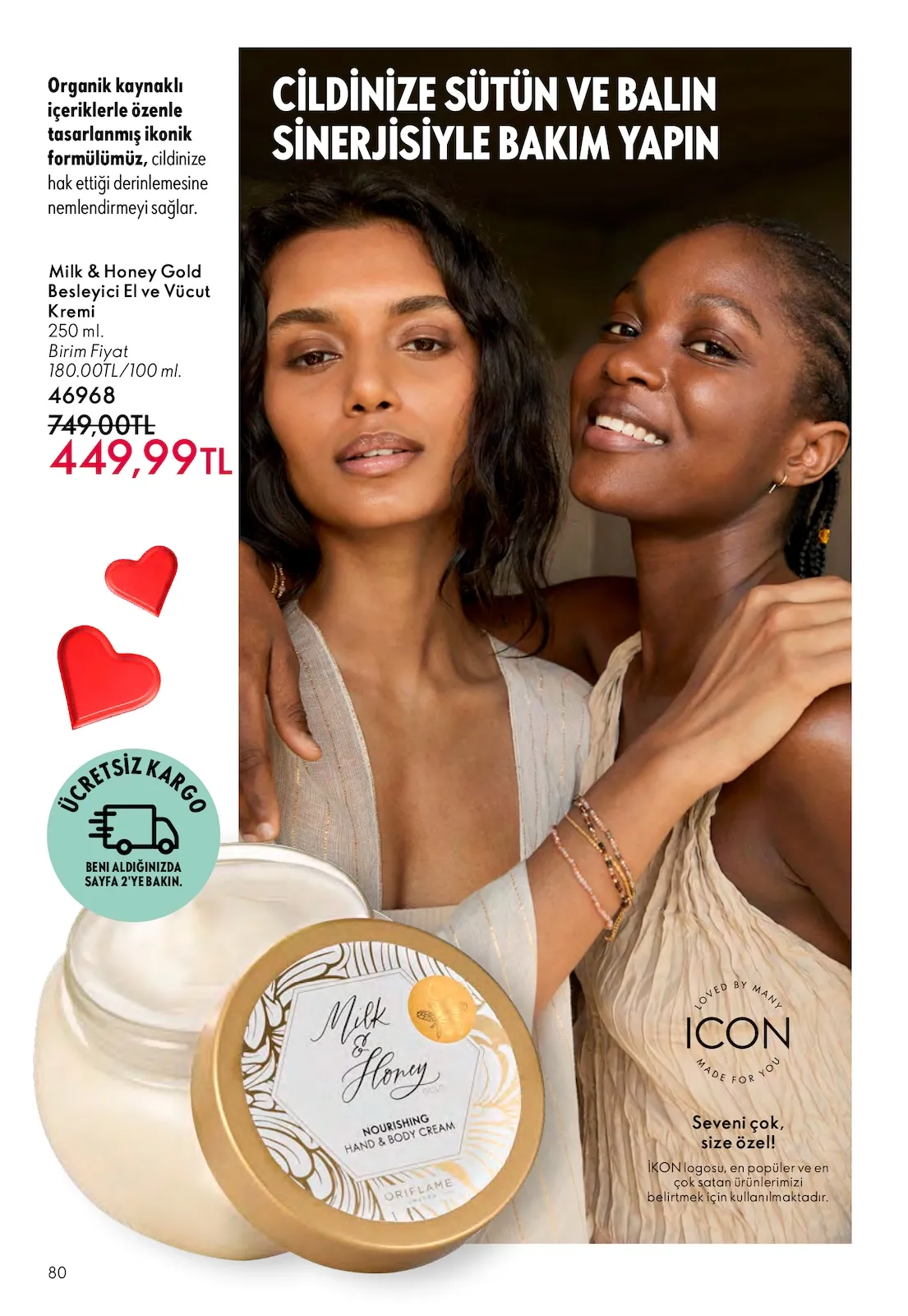 Oriflame Oriflame 1 Şubat 2026 Aktüel Kataloğu sayfa 80: Milk & Honey Gold Besleyici El Ve Vücut Kremi 250 Ml