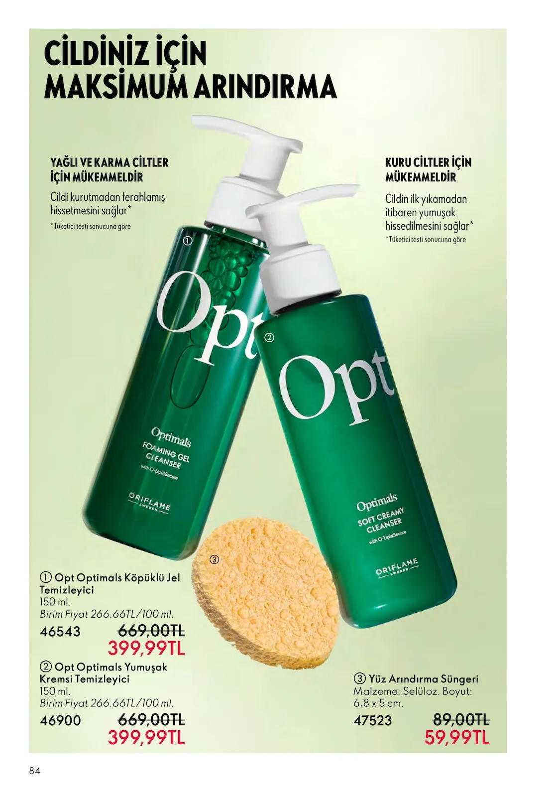 Oriflame Oriflame 1 Şubat 2026 Aktüel Kataloğu sayfa 84: Opt Optimals Köpüklü Jel Temizleyici 150 Ml
