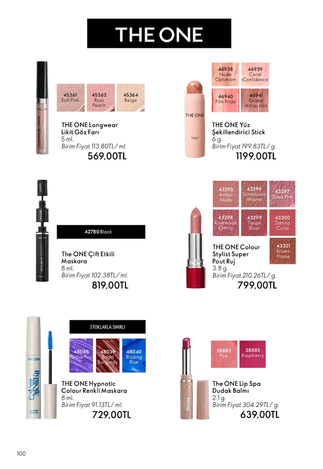 Oriflame Oriflame 1 Mart 2026 Aktüel Kataloğu sayfa 100: The One Colour Stylist Super Pout Ruj 3.8 G, The One Longwear Likit Göz Farı 5 Ml