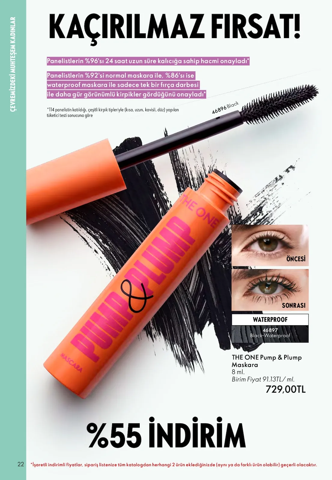 Oriflame Oriflame 1 Mart 2026 Aktüel Kataloğu sayfa 22: The One Pump & Plump Maskara 8 Ml
