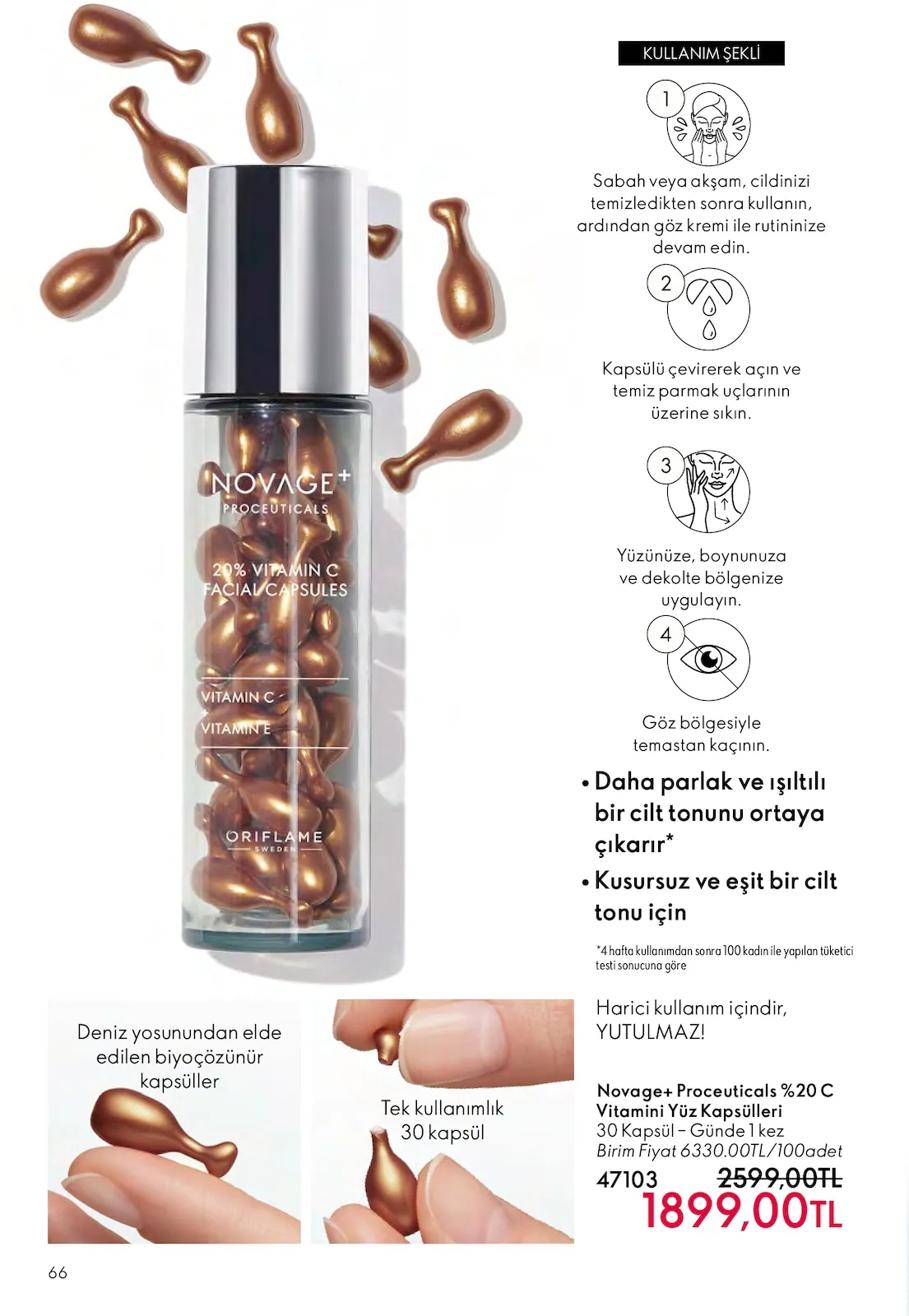 Oriflame Oriflame 1 Mart 2026 Aktüel Kataloğu sayfa 66: Novage+ Proceuticals %20 C Vitamini Yüz Kapsülleri 30 Kapsül