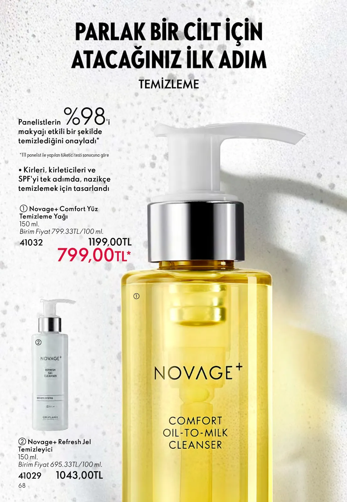 Oriflame Oriflame 1 Mart 2026 Aktüel Kataloğu sayfa 68: Novage+ Refresh Jel Temizleyici 150 Ml