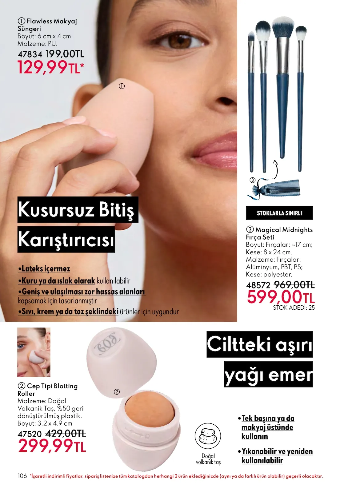 Oriflame Oriflame 1 Nisan 2026 Aktüel Kataloğu sayfa 106: Flawless Makyaj Süngeri, Cep Tipi Blotting Roller