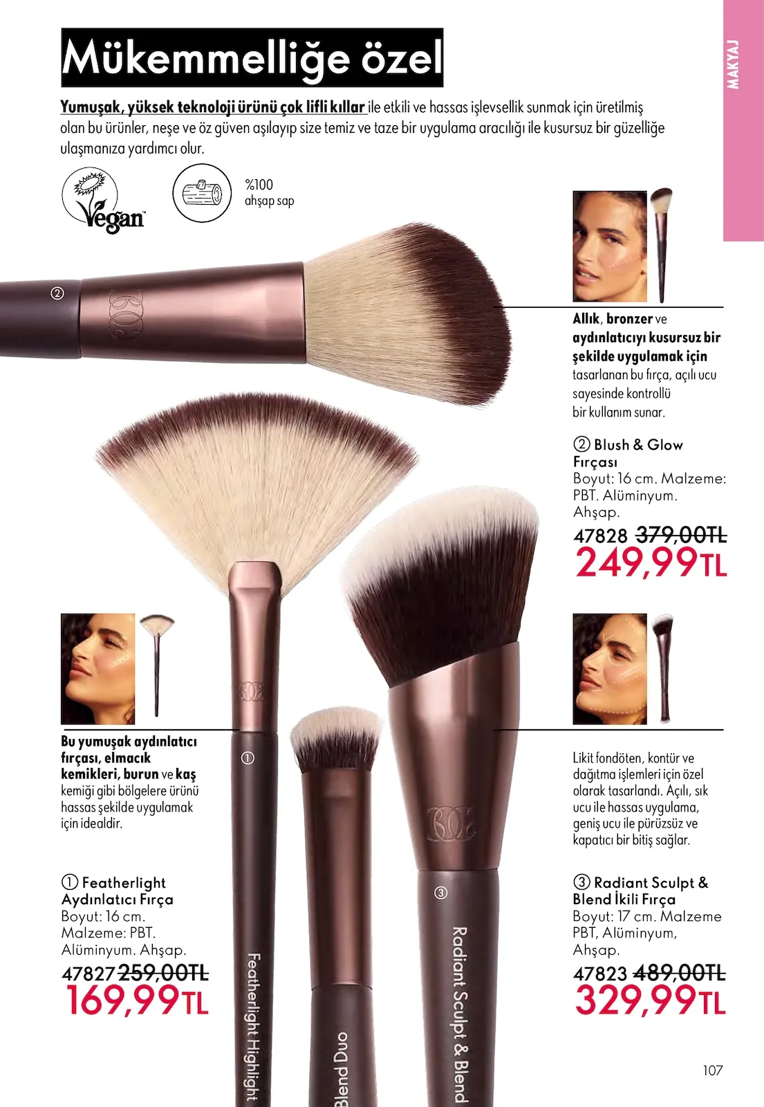 Oriflame Oriflame 1 Nisan 2026 Aktüel Kataloğu sayfa 107: Radiant Sculpt & Blend İkili Fırça, Blush & Glow Fırçası