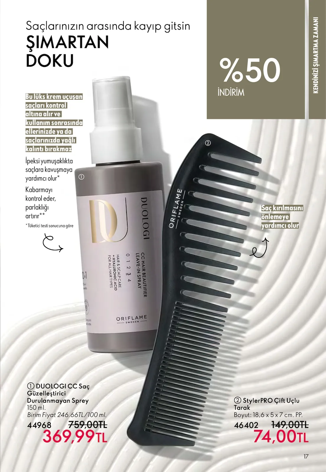 Oriflame Oriflame 1 Nisan 2026 Aktüel Kataloğu sayfa 17: Duologi Cc Saç Güzelleştirici Durulanmayan Sprey 150 Ml
