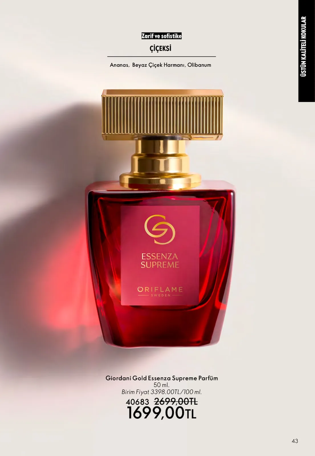 Oriflame Oriflame 1 Nisan 2026 Aktüel Kataloğu sayfa 43: Giordani Gold Essenza Supreme Parfüm 50 Ml