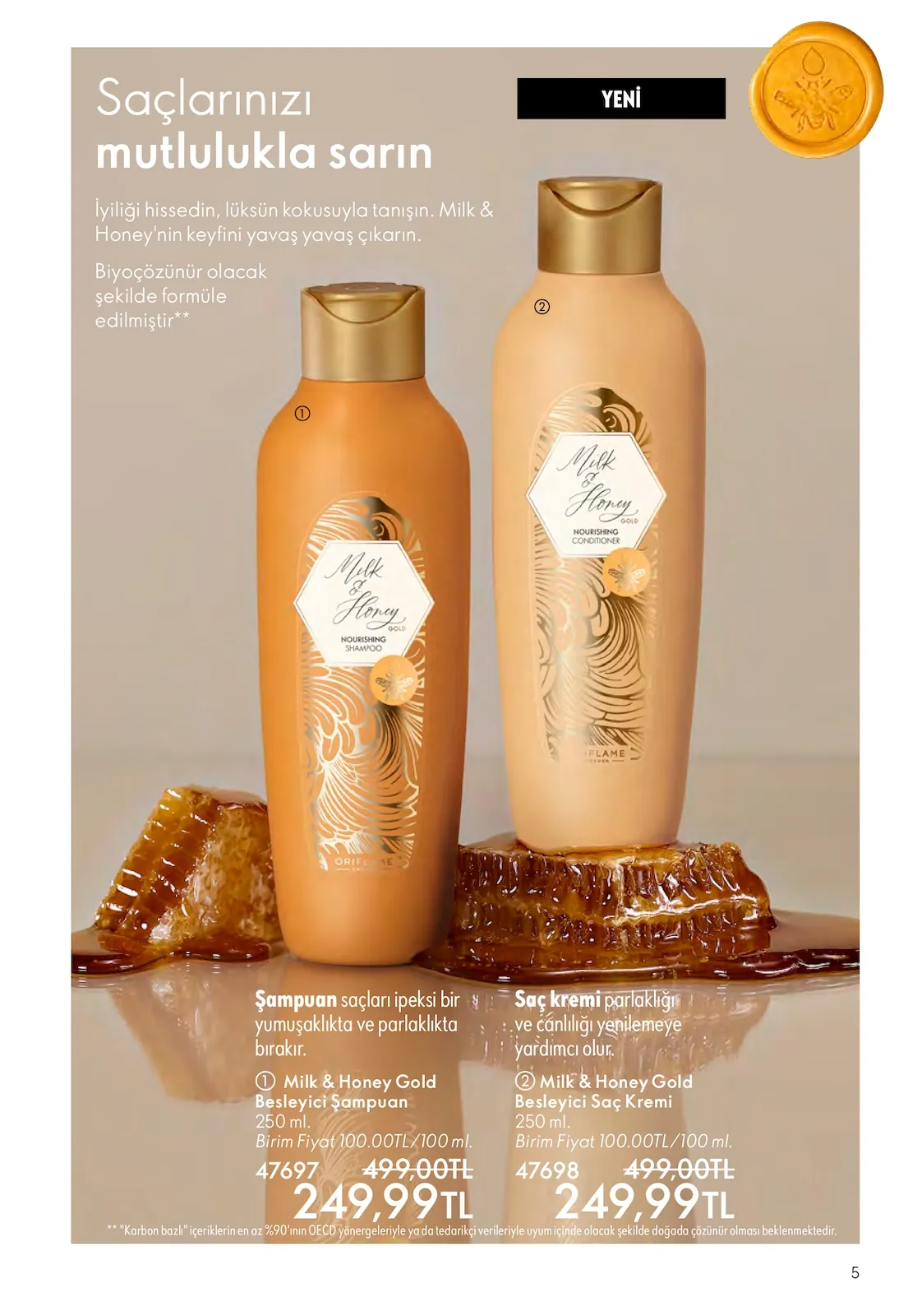 Oriflame Oriflame 1 Nisan 2026 Aktüel Kataloğu sayfa 5: Milk & Honey Gold Besleyici Şampuan 250 Ml
