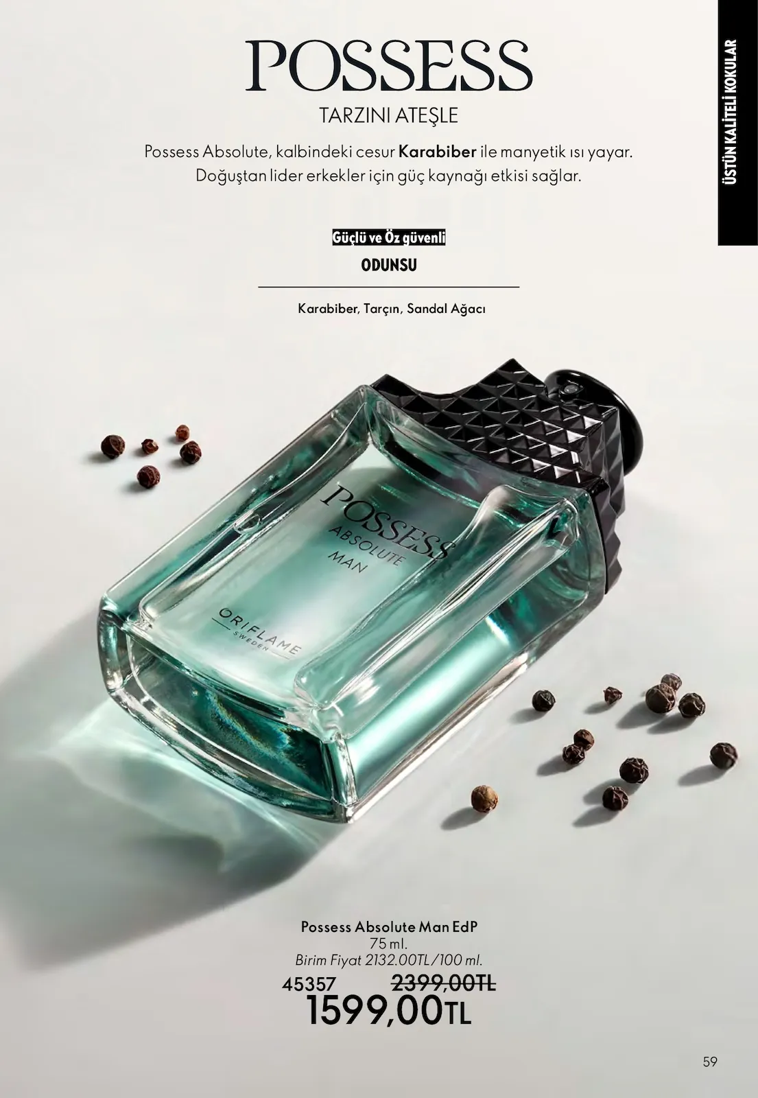 Oriflame Oriflame 1 Nisan 2026 Aktüel Kataloğu sayfa 59: Possess Absolute Man Edp 75 Ml