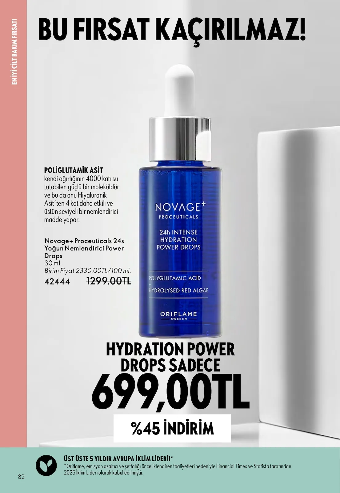 Oriflame Oriflame 1 Nisan 2026 Aktüel Kataloğu sayfa 82: Novage+ Proceuticals 24S Yoğun Nemlendirici Power Drops 30 Ml