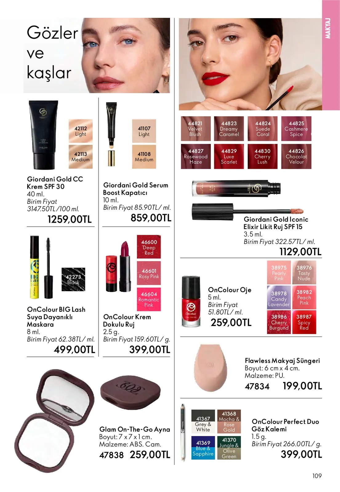 Oriflame Oriflame 1 Mayıs 2026 Aktüel Kataloğu sayfa 109: Glam On-The-Go Ayına, Oncolour Perfect Duo Göz Kalemi 1.5G