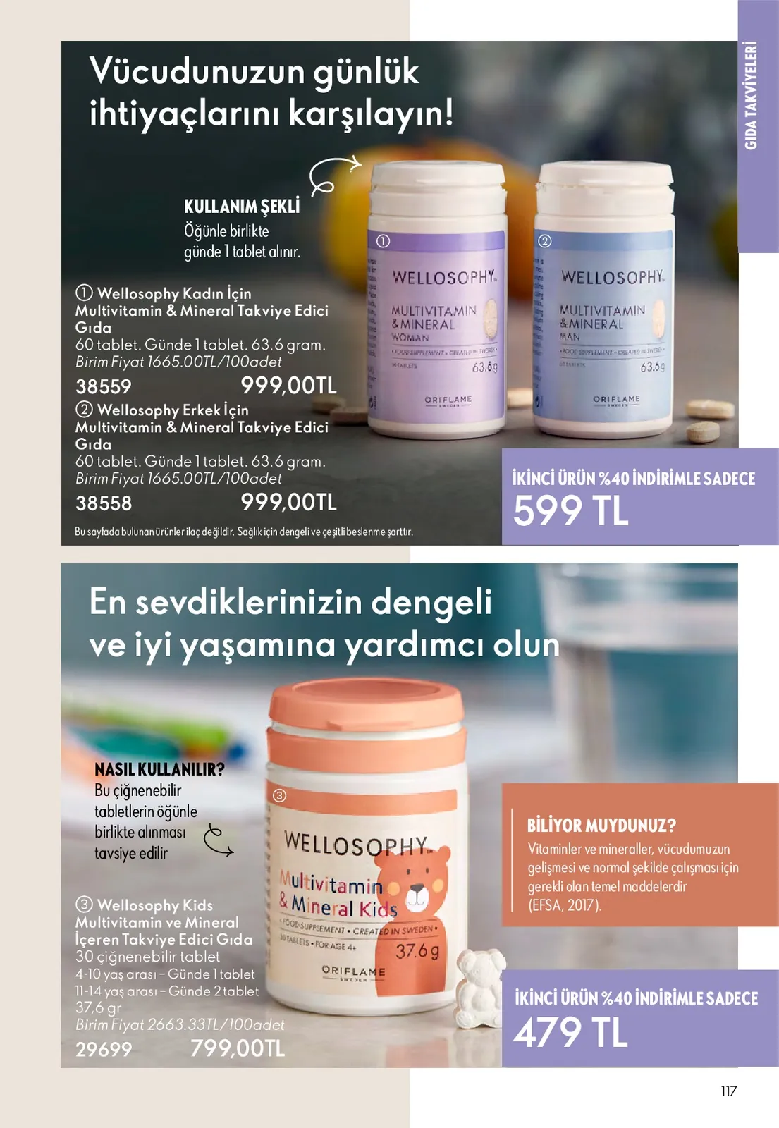 Oriflame Oriflame 1 Mayıs 2026 Aktüel Kataloğu sayfa 117: Wellosophy Kids Multivitamin & Mineral Kids 30 Çiğnenebilir Tablet