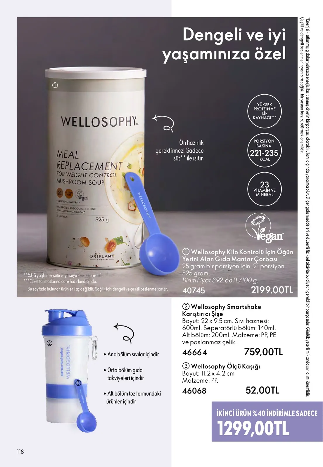 Oriflame Oriflame 1 Mayıs 2026 Aktüel Kataloğu sayfa 118: Wellosophy Kilo Kontrolü Için Öğün Yerini Alan Gıda Mantar Çorbası 525G