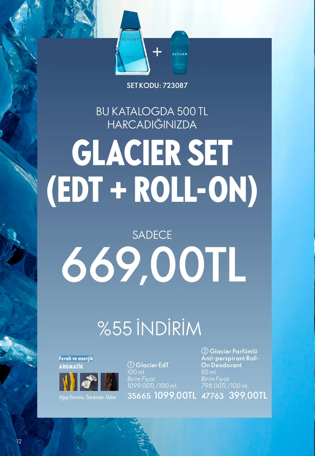 Oriflame Oriflame 1 Mayıs 2026 Aktüel Kataloğu sayfa 12: Glacier Edt 100Ml