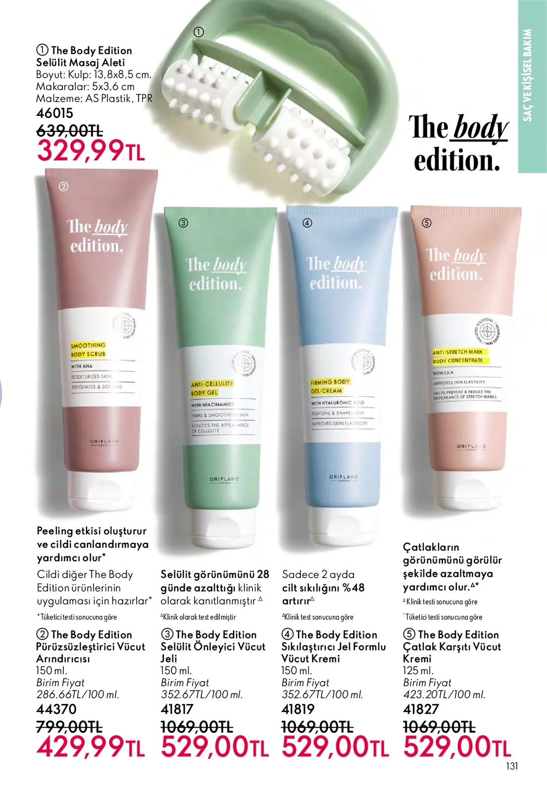 Oriflame Oriflame 1 Mayıs 2026 Aktüel Kataloğu sayfa 131: Oriflame The Body Edition Selülit Önleyici Vücut Jeli 150Ml, Oriflame The Body Edition Sıkılaştırıcı Jel Formlu Vücut Kremi 150Ml