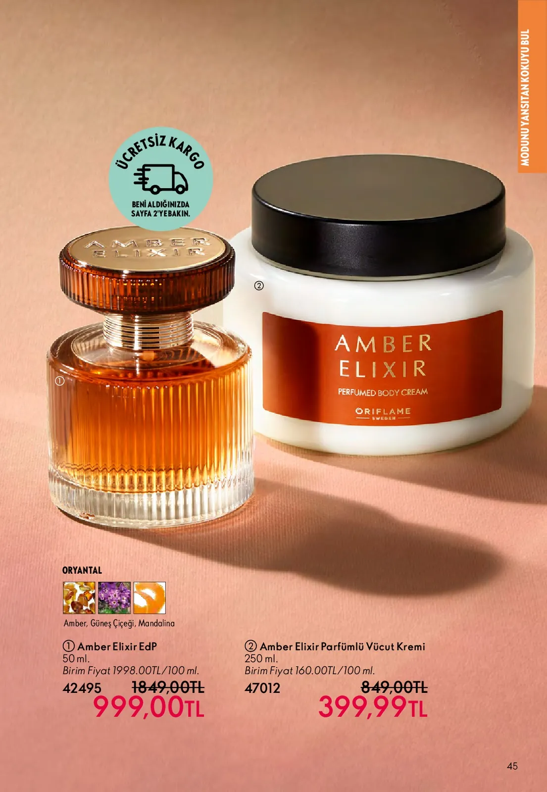 Oriflame Oriflame 1 Mayıs 2026 Aktüel Kataloğu sayfa 45: Amber Elixir Edp 50Ml