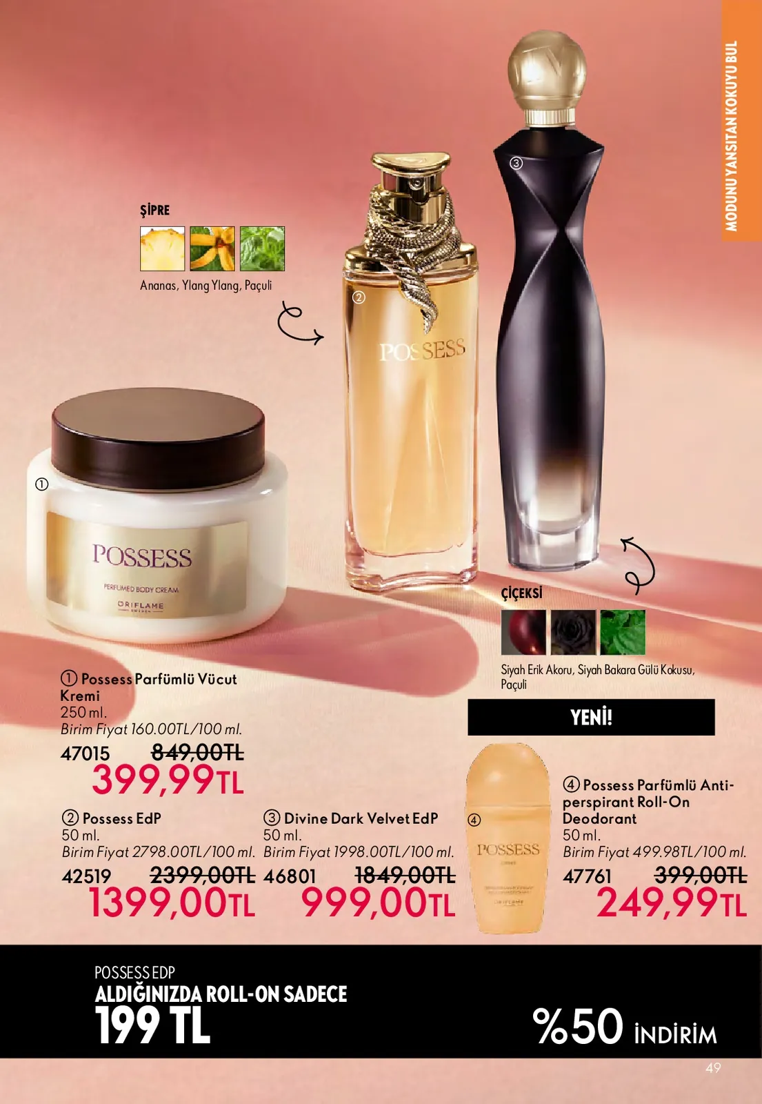 Oriflame Oriflame 1 Mayıs 2026 Aktüel Kataloğu sayfa 49: Possess Parfümlü Vücut Kremi 250 Ml, Possess Edp 50 Ml