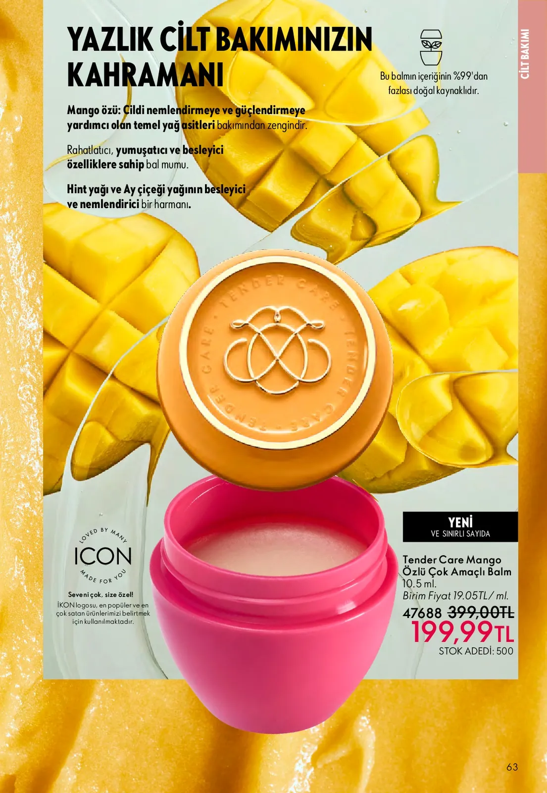 Oriflame Oriflame 1 Mayıs 2026 Aktüel Kataloğu sayfa 63: Tender Care Mango Özlü Çok Amaçlı Balm 10.5Ml