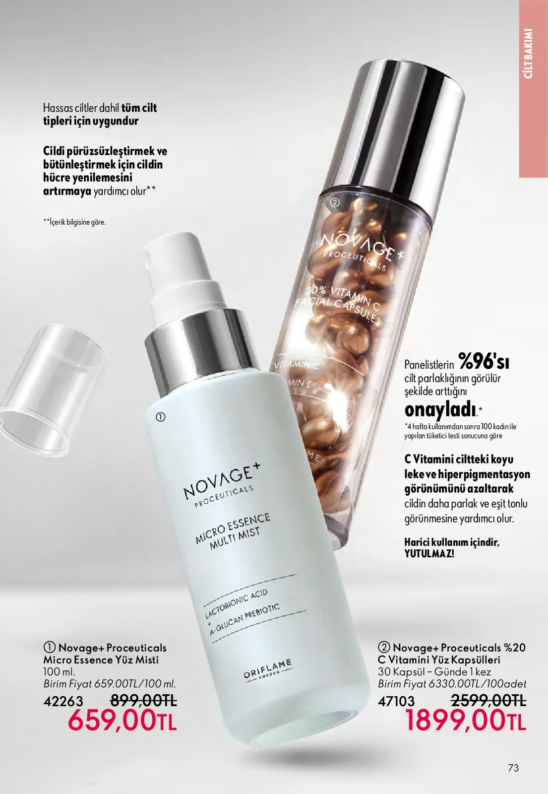 Oriflame Oriflame 1 Mayıs 2026 Aktüel Kataloğu sayfa 73: Novage+ Proceuticals Micro Essence Yüz Misti 100Ml