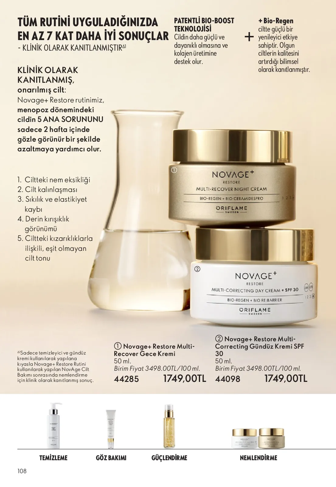 Oriflame Oriflame 1 Haziran 2026 Aktüel Kataloğu sayfa 108: Novage+ Restore Multi-Recover Night Cream 50Ml