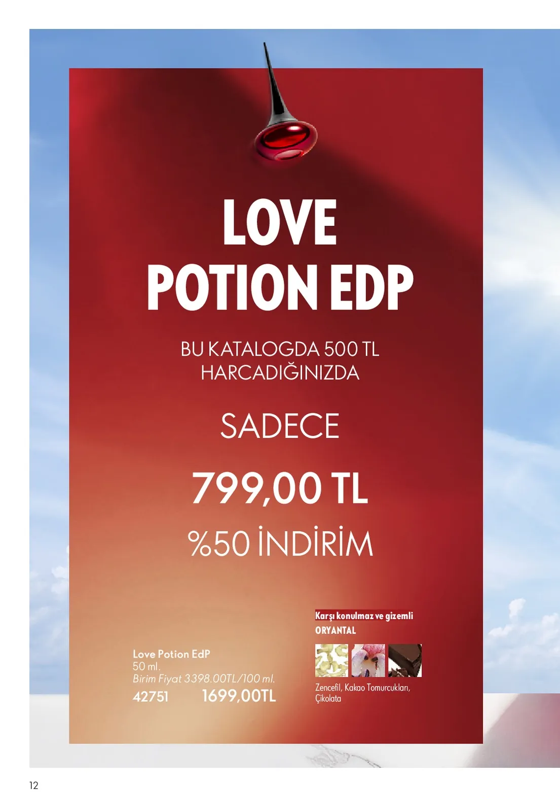 Oriflame Oriflame 1 Haziran 2026 Aktüel Kataloğu sayfa 12: Love Potion Edp 50 Ml