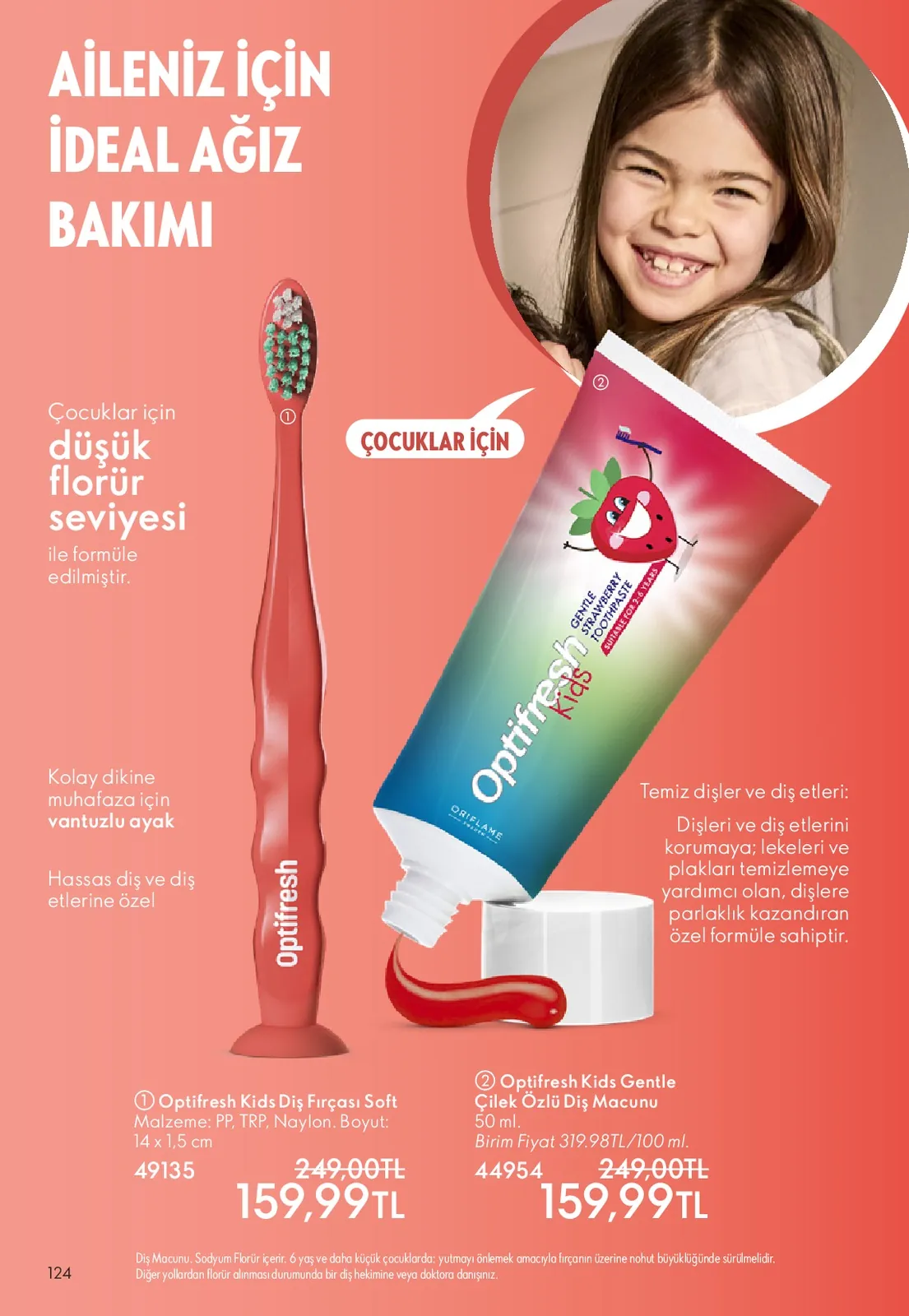 Oriflame Oriflame 1 Haziran 2026 Aktüel Kataloğu sayfa 124: Optifresh Kids Gentle Çilek Özlü Diş Macunu 50Ml