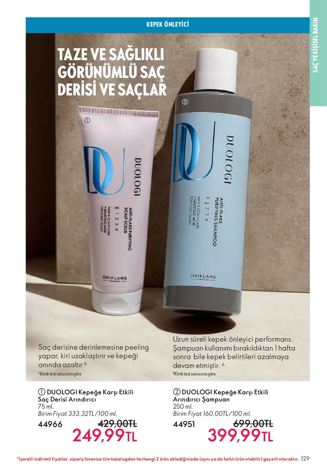 Oriflame Oriflame 1 Haziran 2026 Aktüel Kataloğu sayfa 129: Duologi Kepeğe Karşı Etkili Saç Derisi Arındırıcı 75 Ml