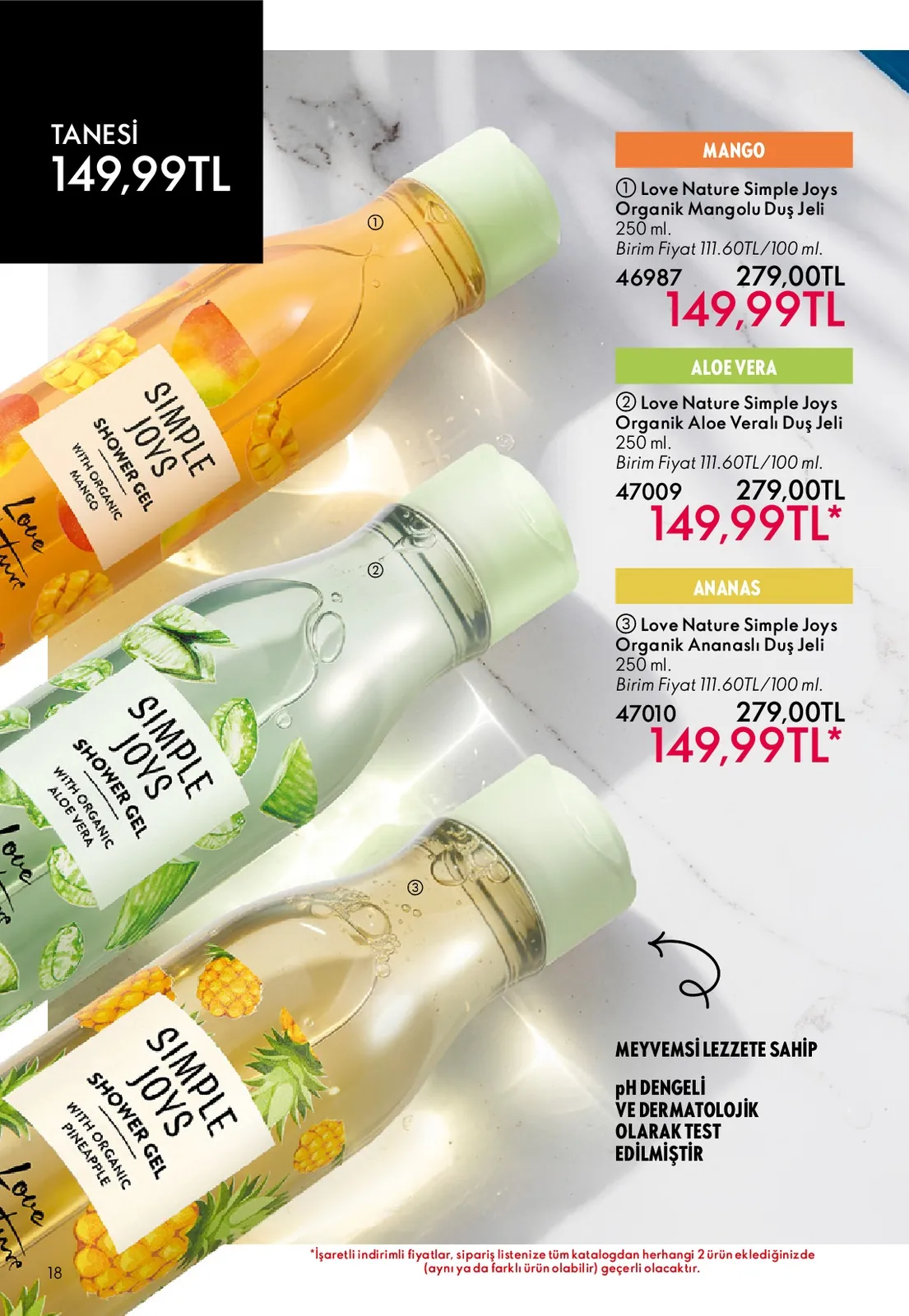 Oriflame Oriflame 1 Haziran 2026 Aktüel Kataloğu sayfa 18: Simple Joys Shower Gel With Organic Mango 250Ml