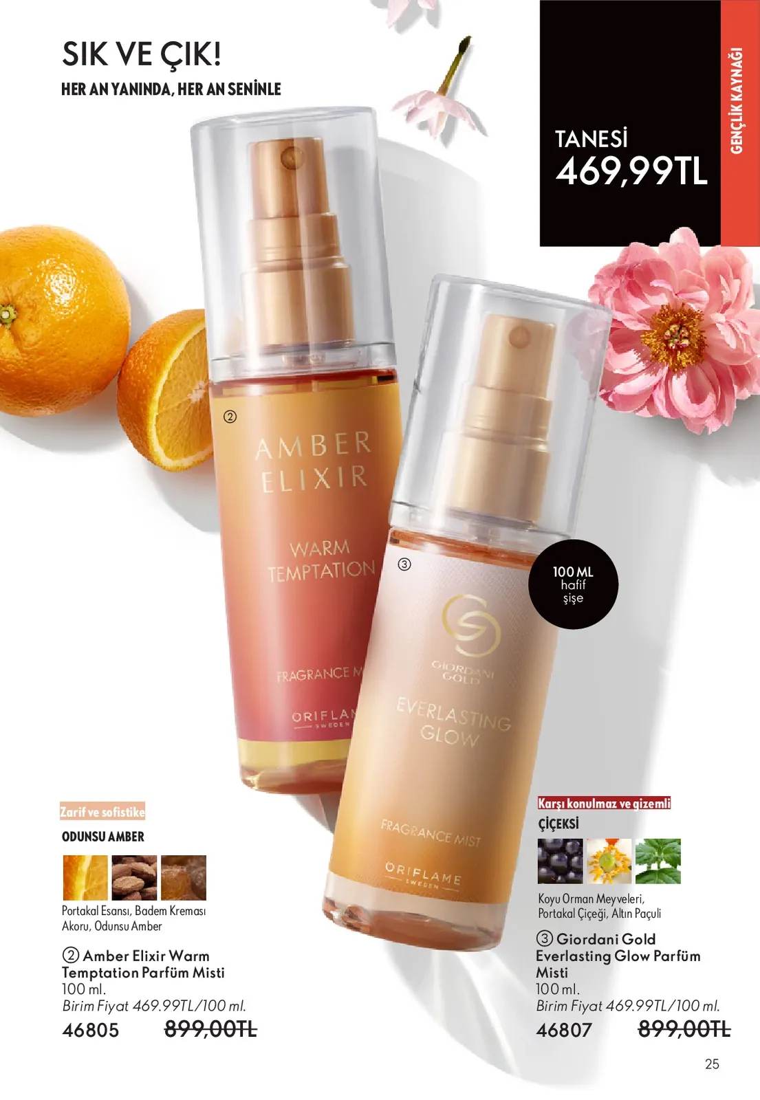 Oriflame Oriflame 1 Haziran 2026 Aktüel Kataloğu sayfa 25: Oriflame Amber Elixir Warm Temptation Fragrance Mist 100Ml
