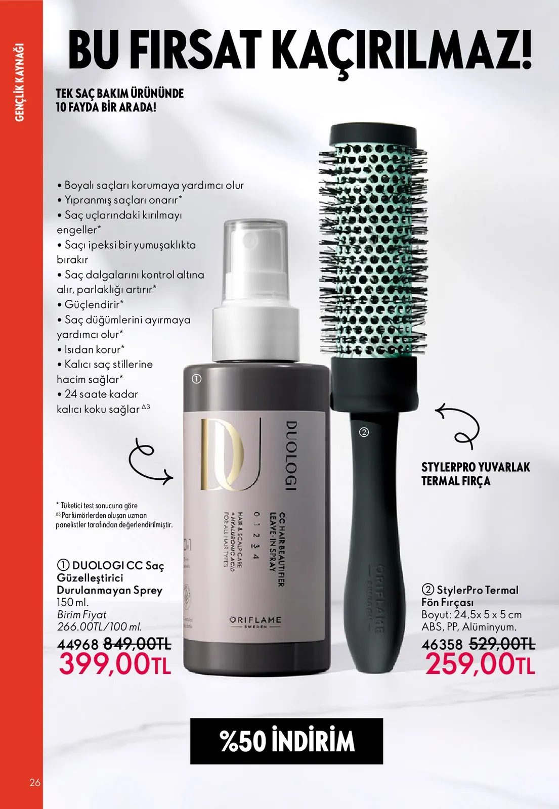Oriflame Oriflame 1 Haziran 2026 Aktüel Kataloğu sayfa 26: Duologi Cc Saç Güzelleştirici Durulanmayan Sprey 150Ml
