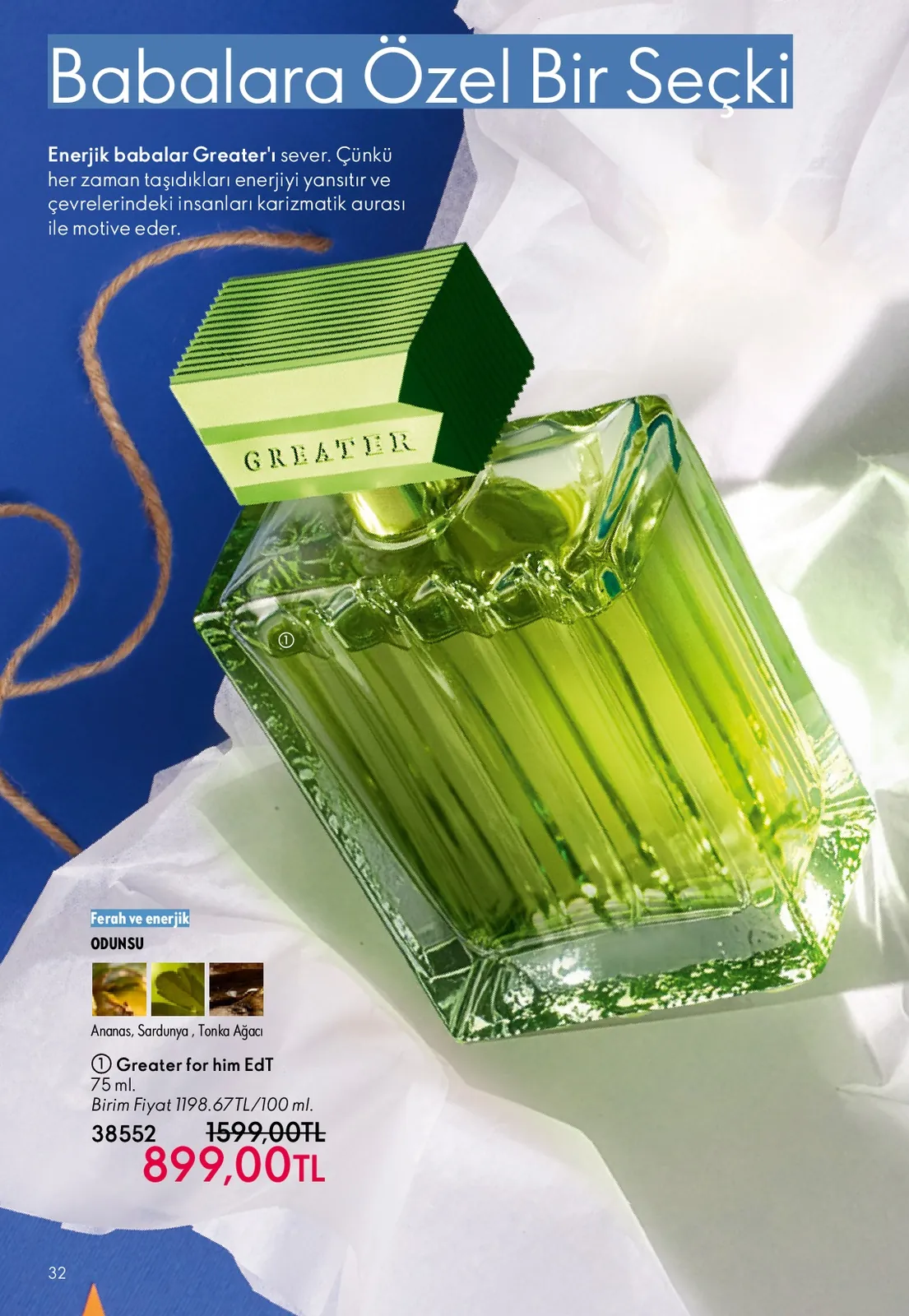 Oriflame Oriflame 1 Haziran 2026 Aktüel Kataloğu sayfa 32: Greater For Him Edt 75 Ml.