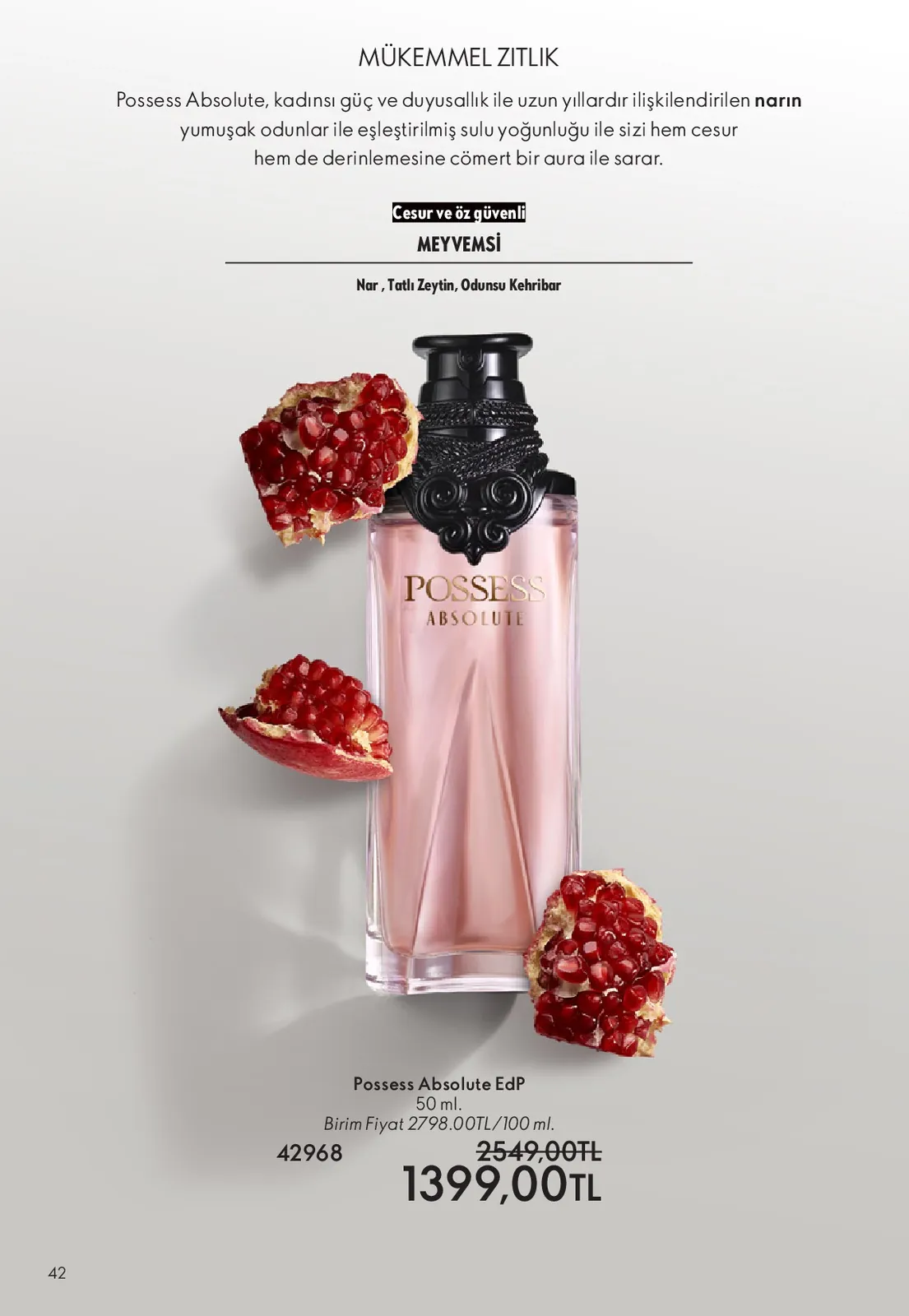 Oriflame Oriflame 1 Haziran 2026 Aktüel Kataloğu sayfa 42: Possess Absolute Edp 50 Ml