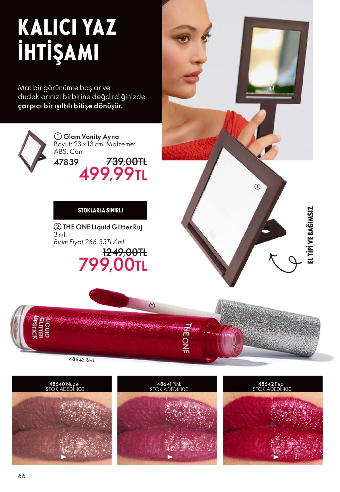 Oriflame Oriflame 1 Haziran 2026 Aktüel Kataloğu sayfa 66: Glam Vanity Ayna, Glam Vanity Ayna Boyut: 23 X 13