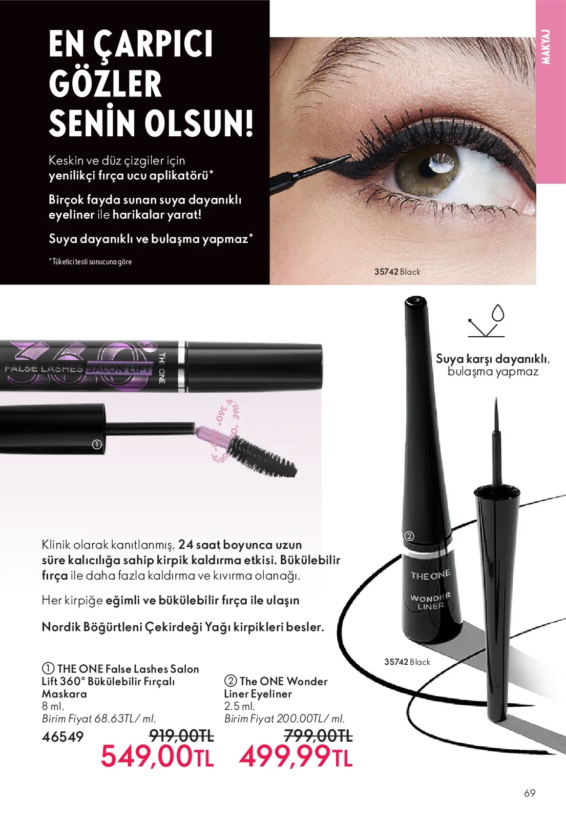 Oriflame Oriflame 1 Haziran 2026 Aktüel Kataloğu sayfa 69: The One False Lashes Salon Lift 360° Bükülebilir Fırçalı Maskara 8 Ml