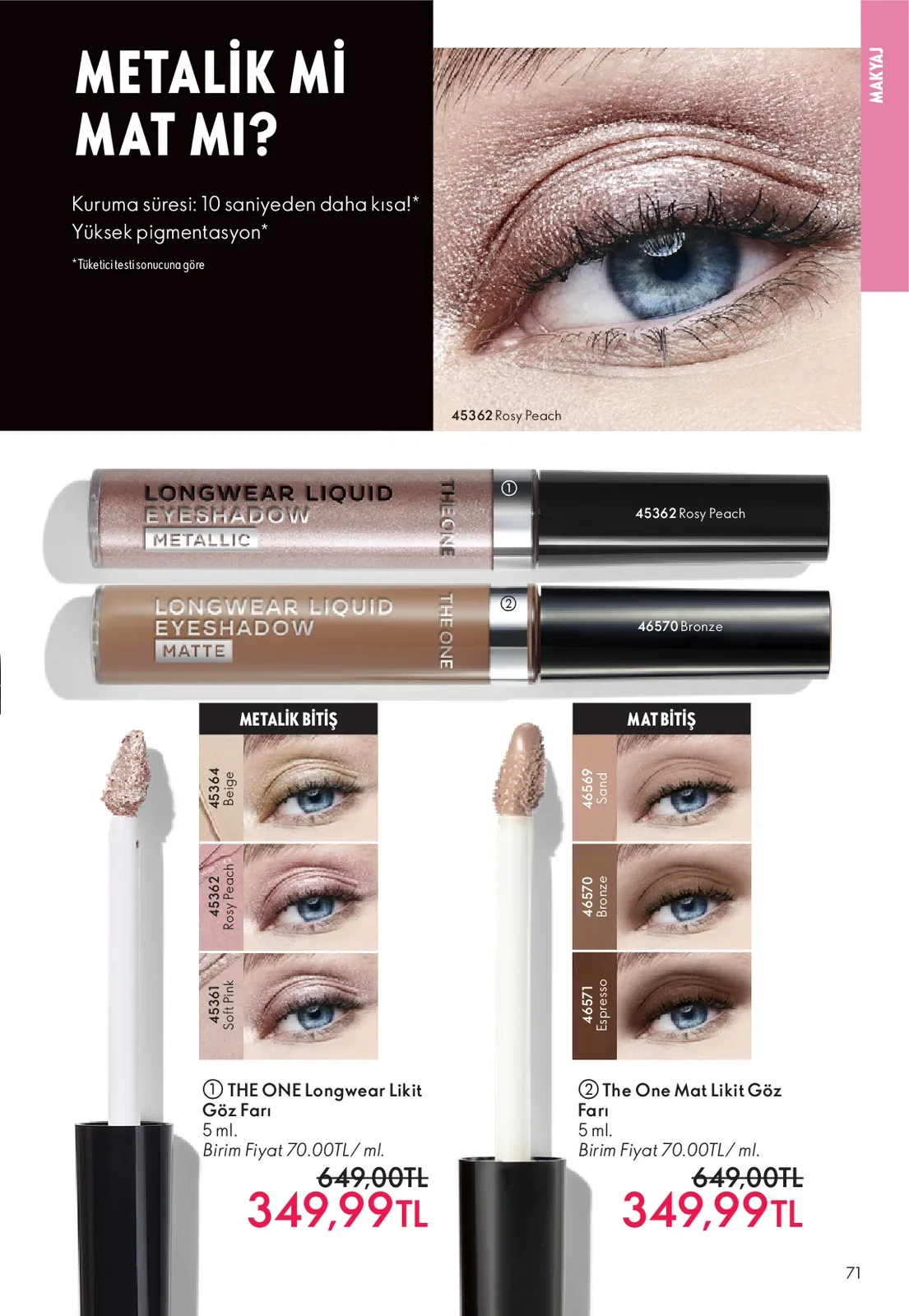 Oriflame Oriflame 1 Haziran 2026 Aktüel Kataloğu sayfa 71: The One Longwear Likit Göz Farı 5Ml