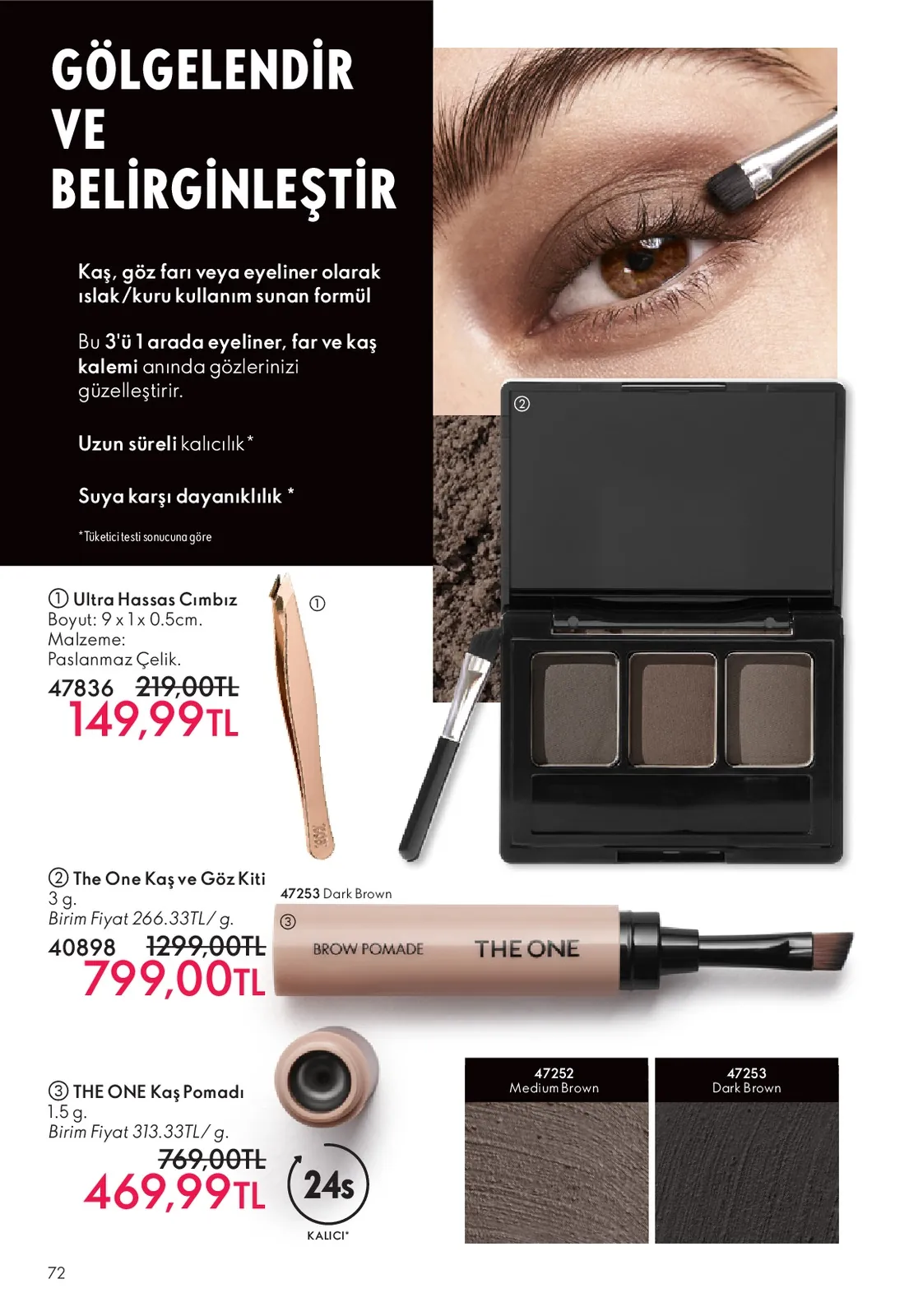 Oriflame Oriflame 1 Haziran 2026 Aktüel Kataloğu sayfa 72: The One Kaş Pomadı 1.5G