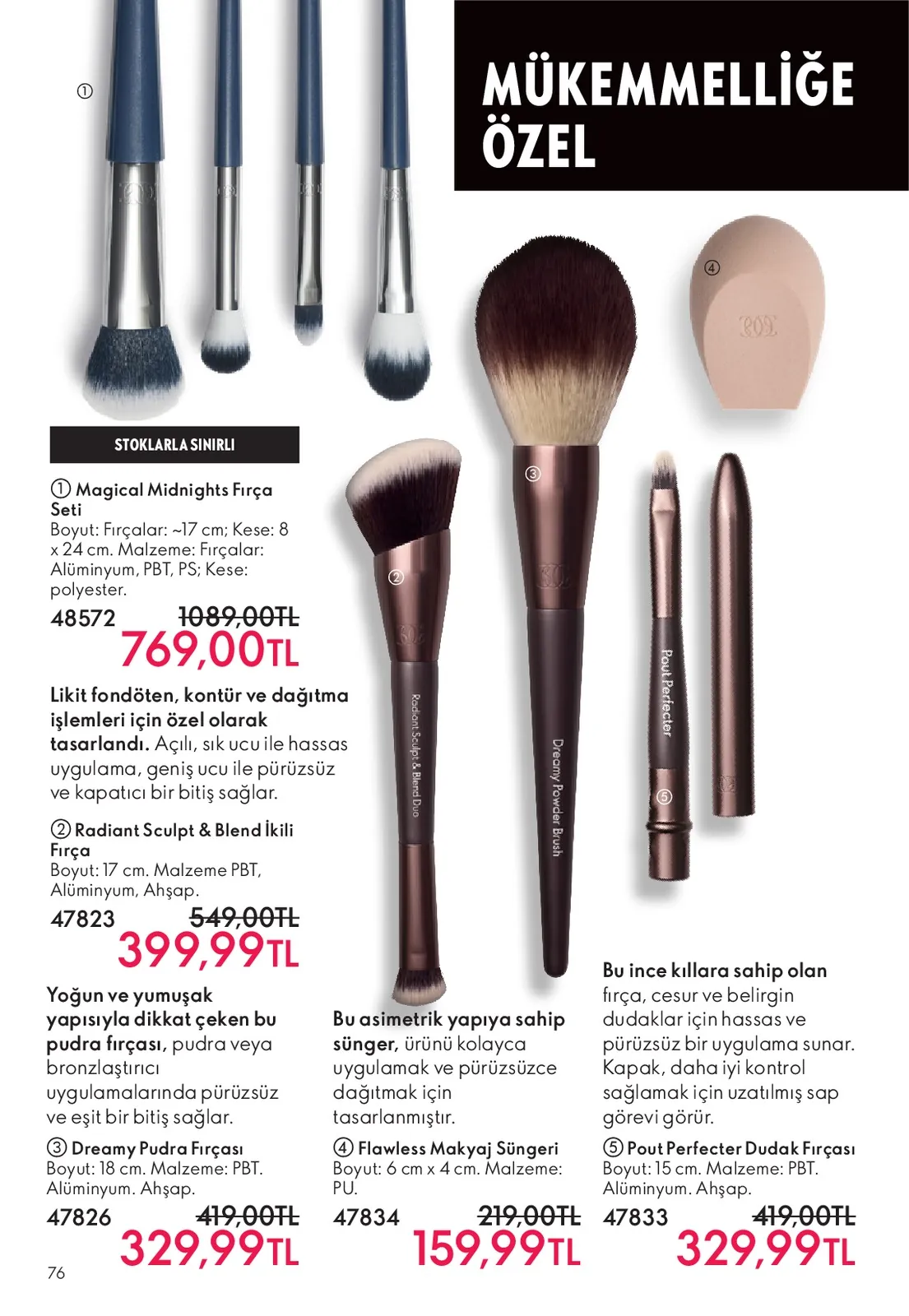 Oriflame Oriflame 1 Haziran 2026 Aktüel Kataloğu sayfa 76: Magical Midnights Fırça Seti, Radiant Sculpt & Blend İkili Fırça