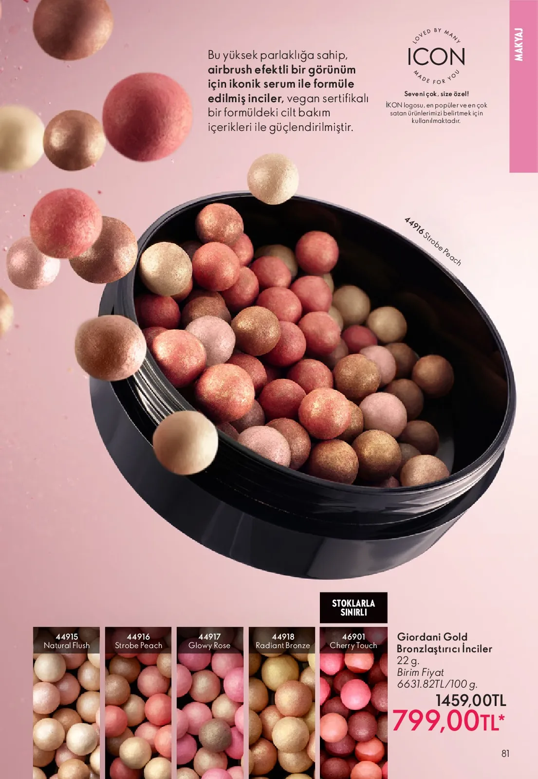 Oriflame Oriflame 1 Haziran 2026 Aktüel Kataloğu sayfa 81: Giordani Gold Bronzlaştırıcı İnciler 100G