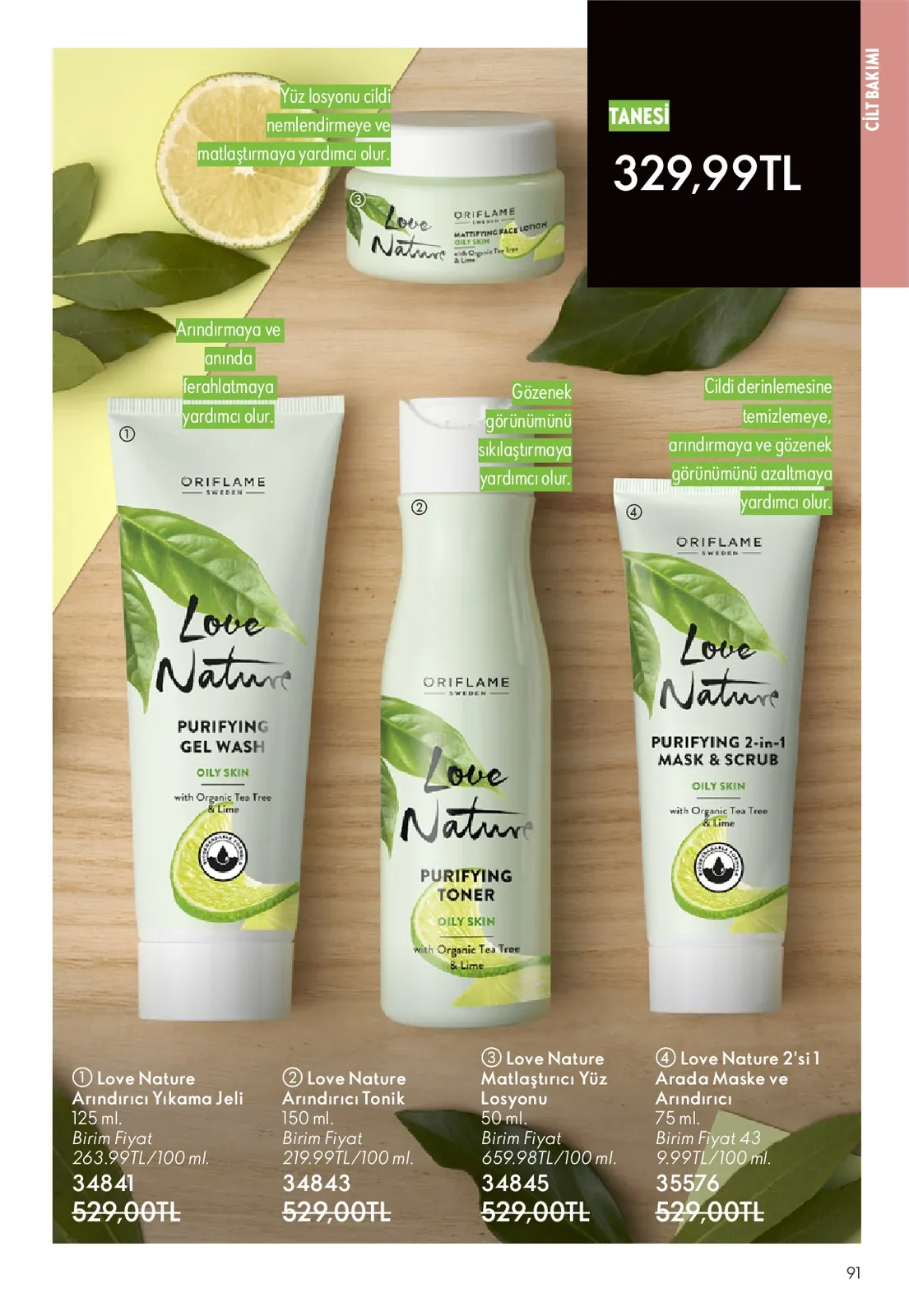 Oriflame Oriflame 1 Haziran 2026 Aktüel Kataloğu sayfa 91: Love Nature Purifying 2-In-1 Mask & Scrub Oily Skin With Organic Tea Tree & Lime 75Ml