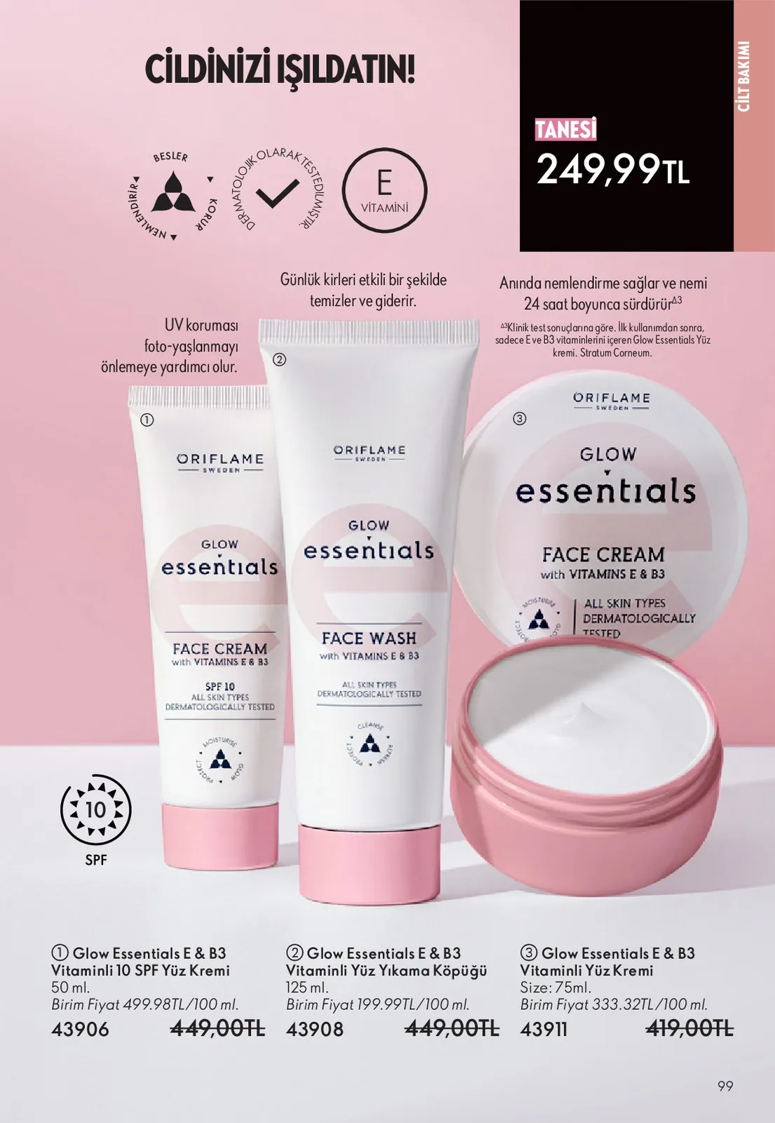 Oriflame Oriflame 1 Haziran 2026 Aktüel Kataloğu sayfa 99: Oriflame Glow Essentials Face Cream Spf 10