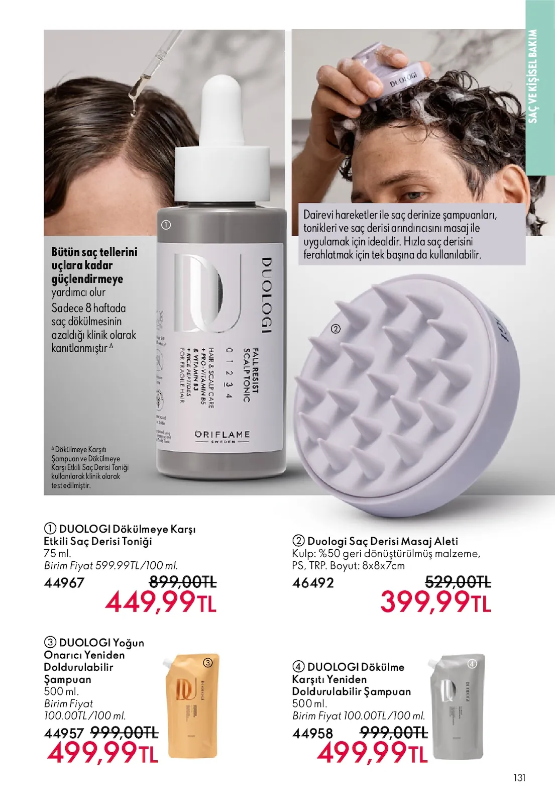 Oriflame Oriflame 1 Temmuz 2026 Aktüel Kataloğu sayfa 131: Duologi Dökülmeye Karşı Yeniden Doldurulabilir Şampuan 500 Ml, Duologi Yoğun Onarıcı Yeniden Doldurulabilir Şampuan 500 Ml