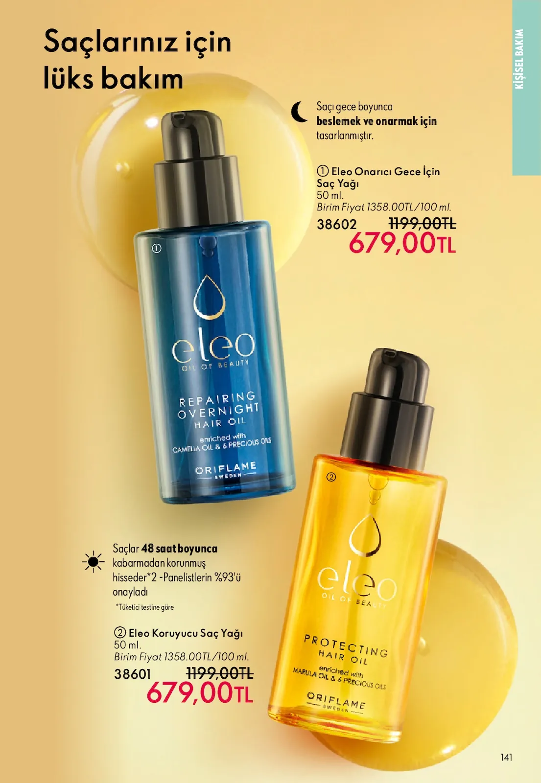 Oriflame Oriflame 1 Temmuz 2026 Aktüel Kataloğu sayfa 141: Oriflame Eleo Koruyucu Saç Yağı 50 Ml