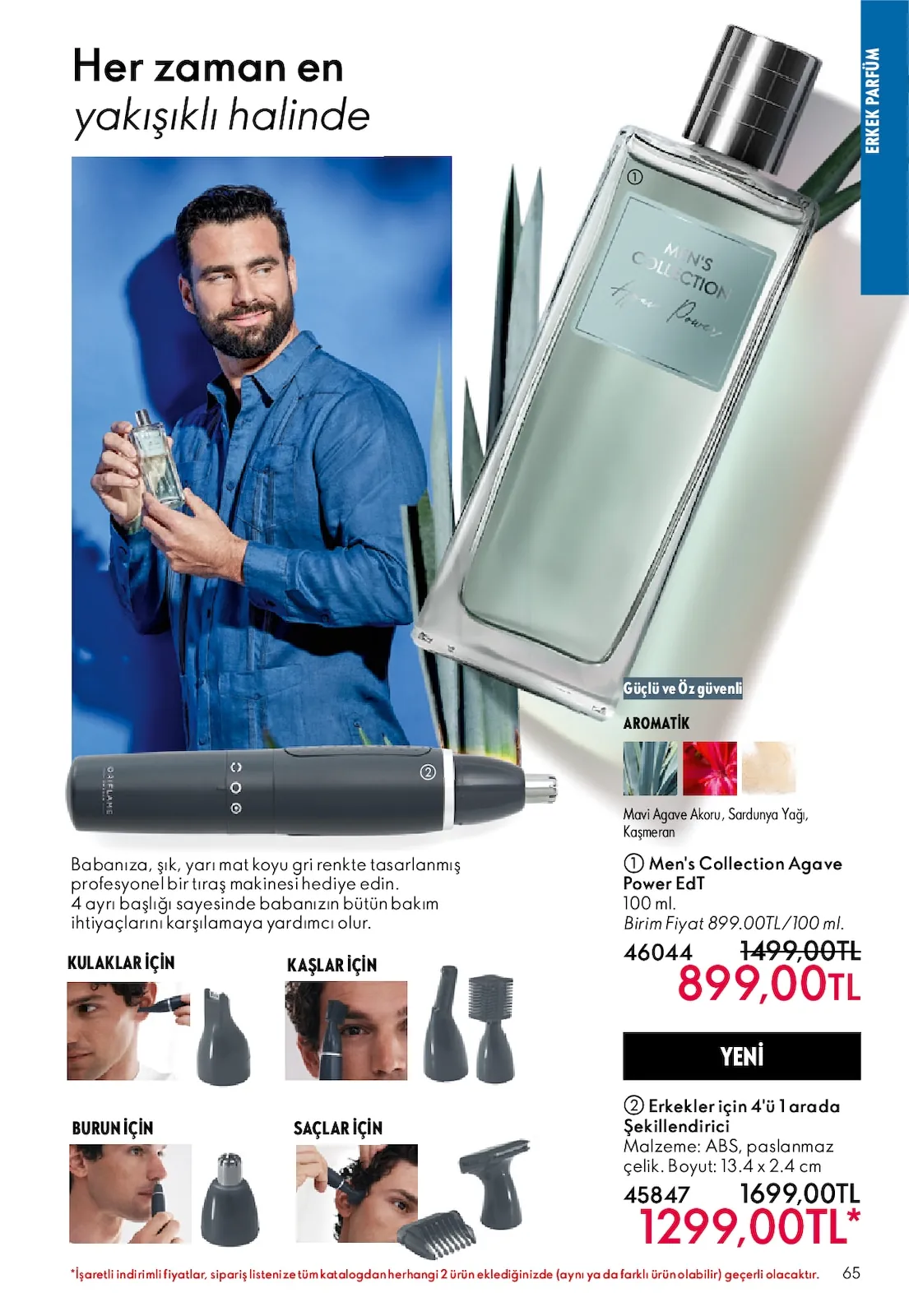 Oriflame Oriflame 1 Temmuz 2026 Aktüel Kataloğu sayfa 65: Men'S Collection Agave Power Edt 100 Ml, Erkekler Için 4'Ü 1 Arada Şekillendirici