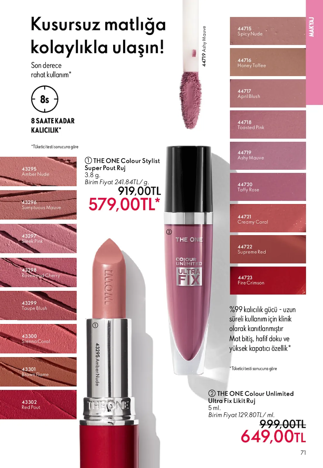 Oriflame Oriflame 1 Temmuz 2026 Aktüel Kataloğu sayfa 71: The One Colour Stylist Super Pout Ruj 3.8G.