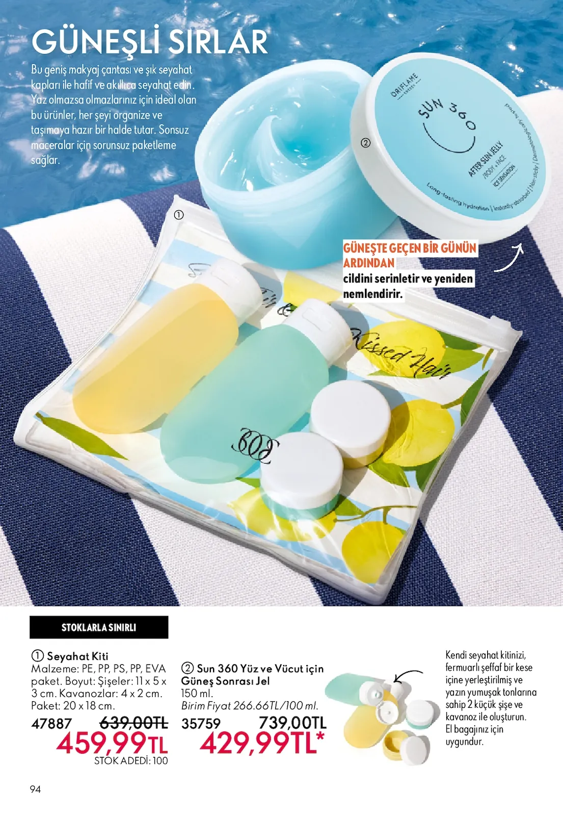 Oriflame Oriflame 1 Temmuz 2026 Aktüel Kataloğu sayfa 94: Sun 360 Yüz Ve Vücut İçin Güneş Sonrası Jel 150Ml
