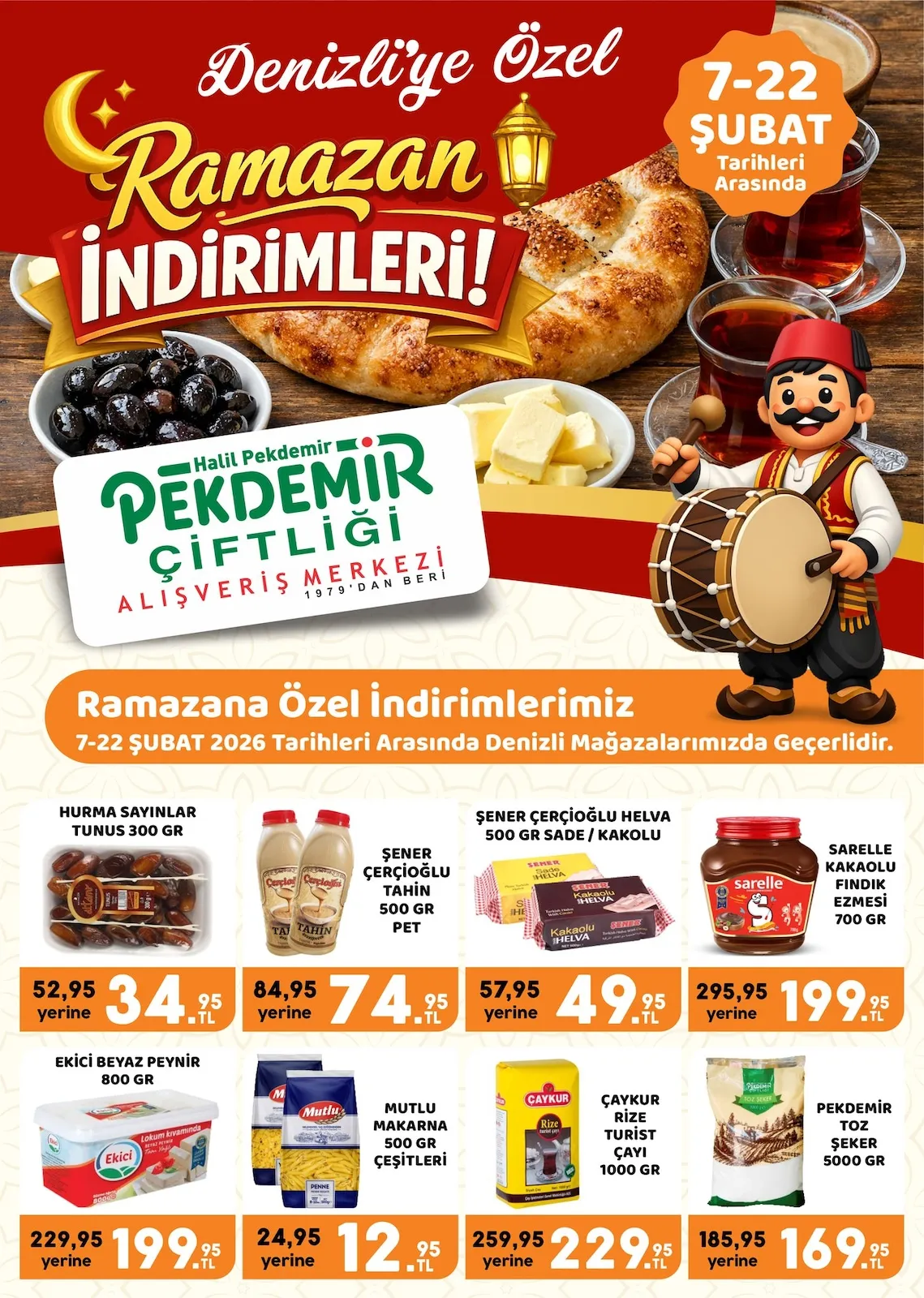 Pekdemir Pekdemir Market 7 Şubat 2026 Aktüel Kataloğu sayfa 1: Sarelle Kakaolu Fındık Ezmesi 700 Gr, Hurma Sayınlar Tunus 300 Gr