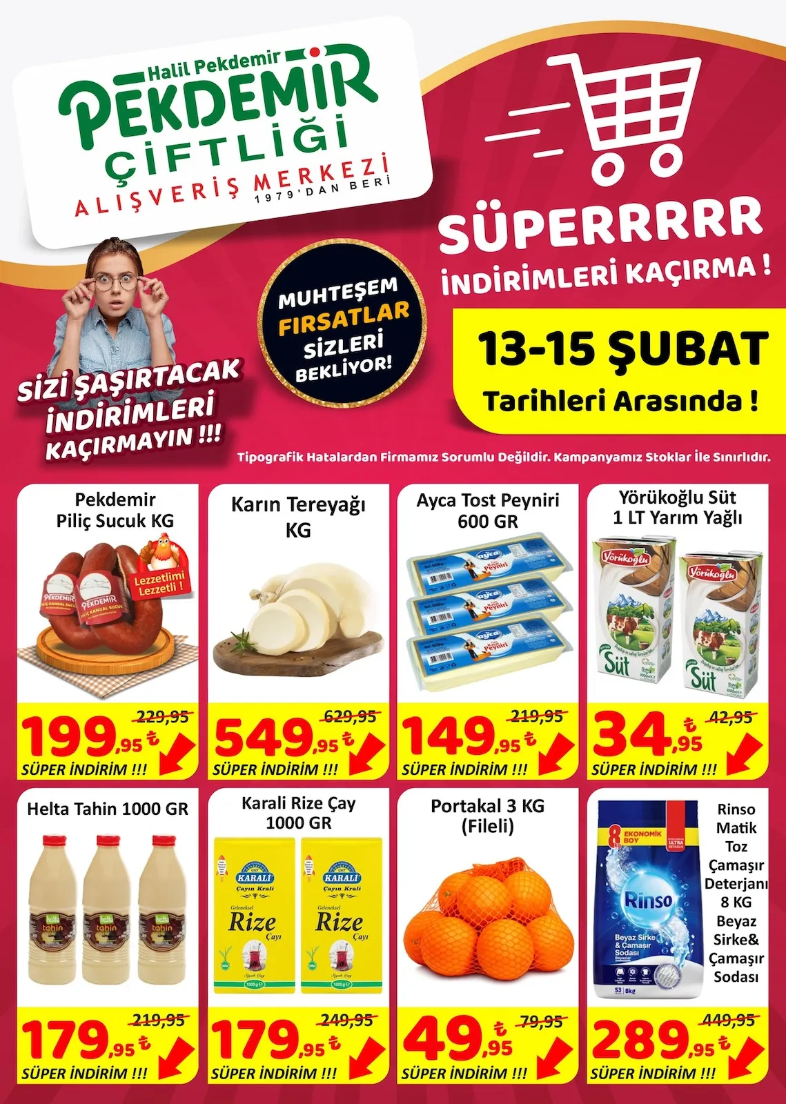 Pekdemir Pekdemir Market 13 Şubat 2026 Aktüel Kataloğu sayfa 1: Karın Tereyağı Kg, Pekdemir Piliç Sucuk Kg