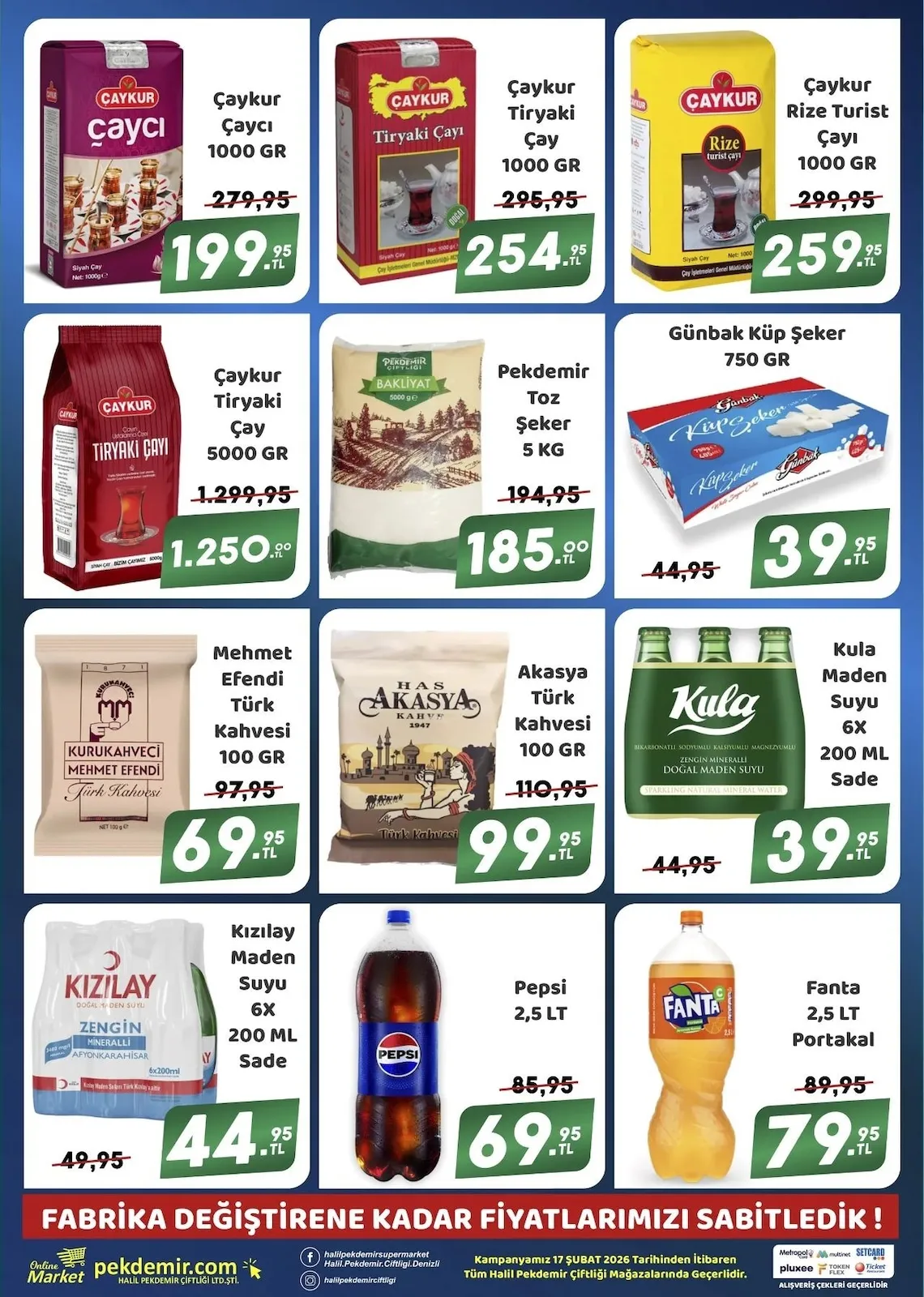 Pekdemir Pekdemir Market 17 Şubat 2026 Aktüel Kataloğu sayfa 5: Pepsi 2,5 Lt, Çaykur Tiryaki Çay 5000 Gr